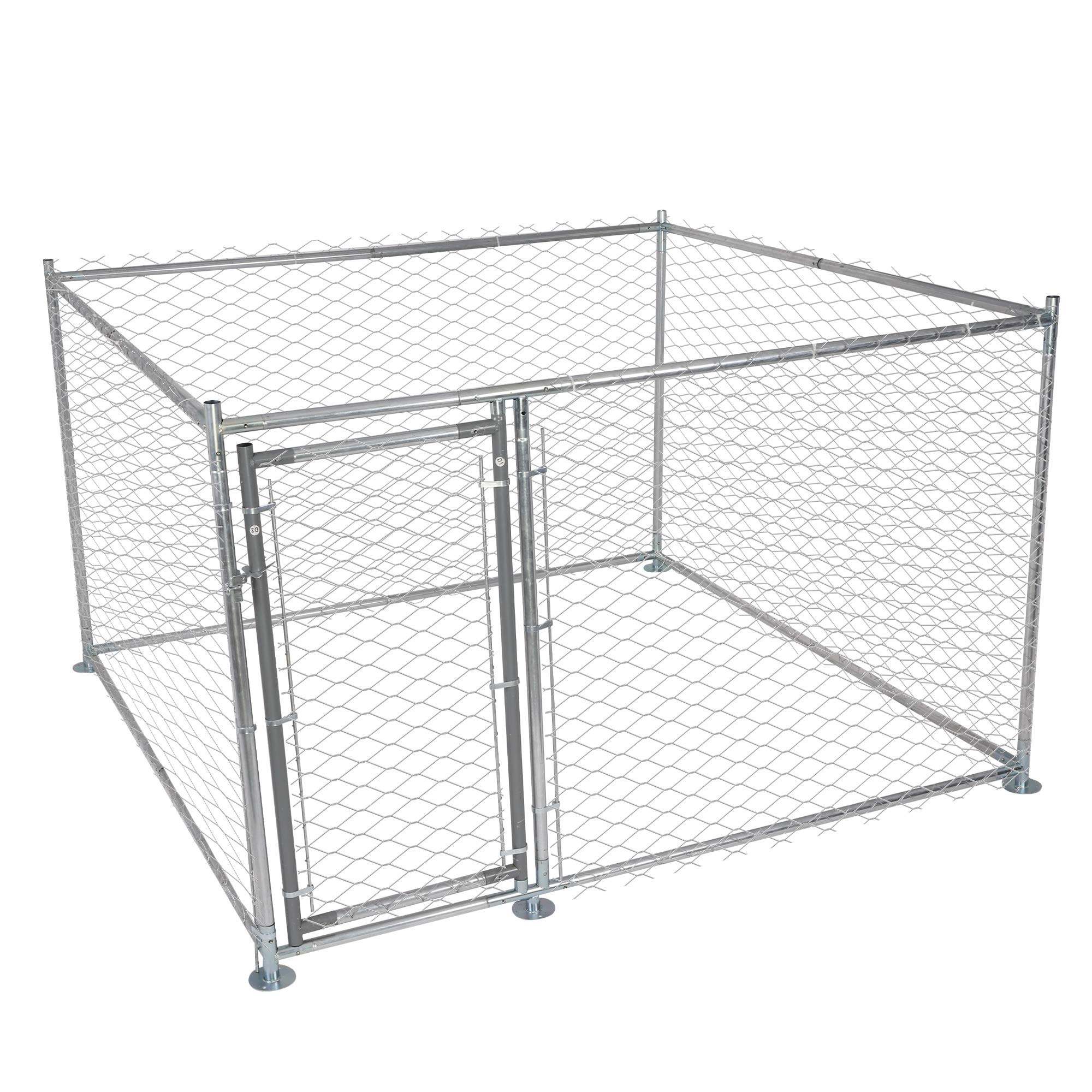 LUCKYERMORE Heavy Duty Metal Dog Crate for Large Dogs - Outdoor & Indoor Rust-Proof Dog Kennel with Lockable Gate & Optional Waterproof Cover - Easy to Clean Pet Cage for Backyard, Garage or Travel Use