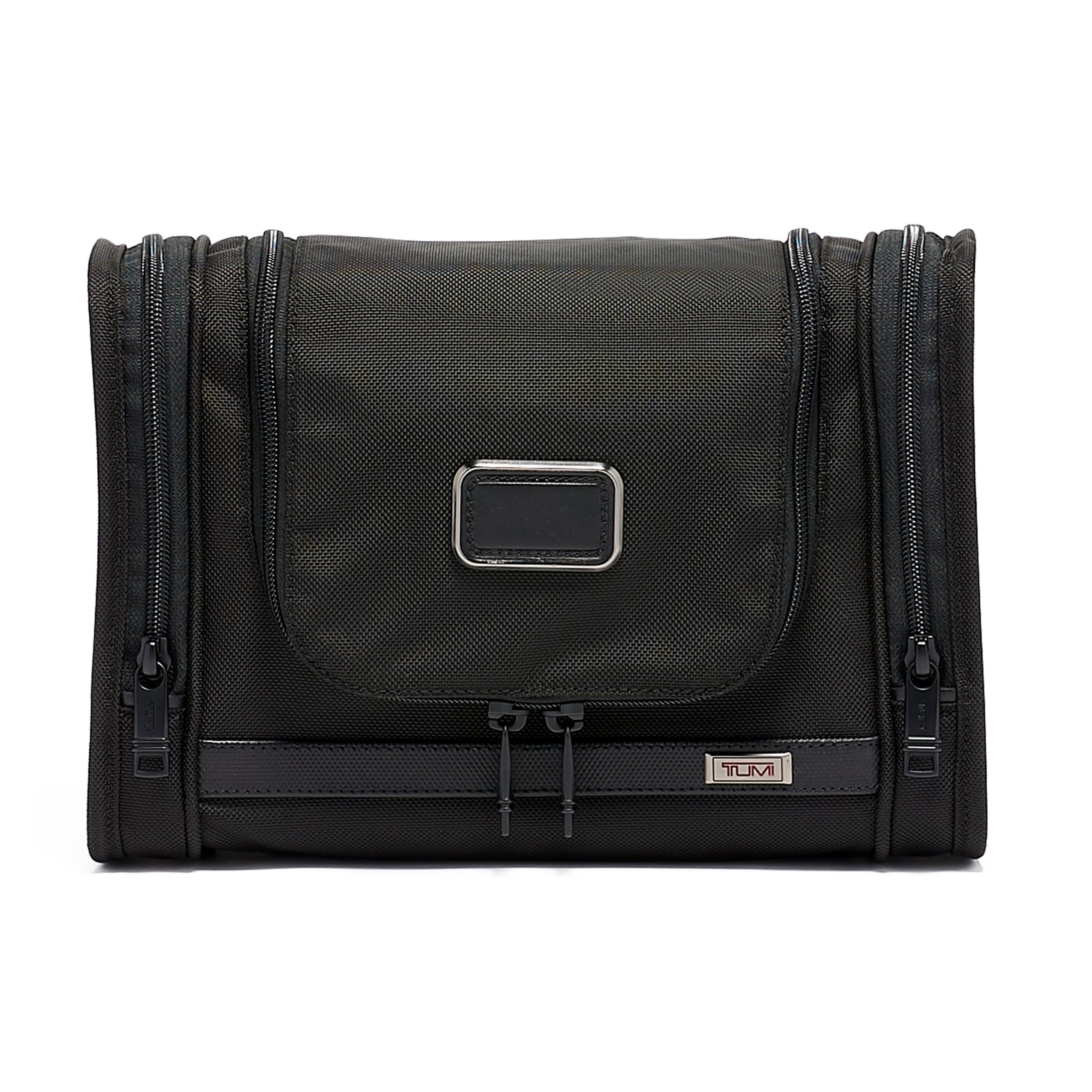 TUMI Alpha Hanging Travel Toiletry Bag - Water-Resistant Cosmetic Organizer with Multiple Pockets & Hooks - Perfect for Business Trips, Vacations & Gym Essentials (Black)