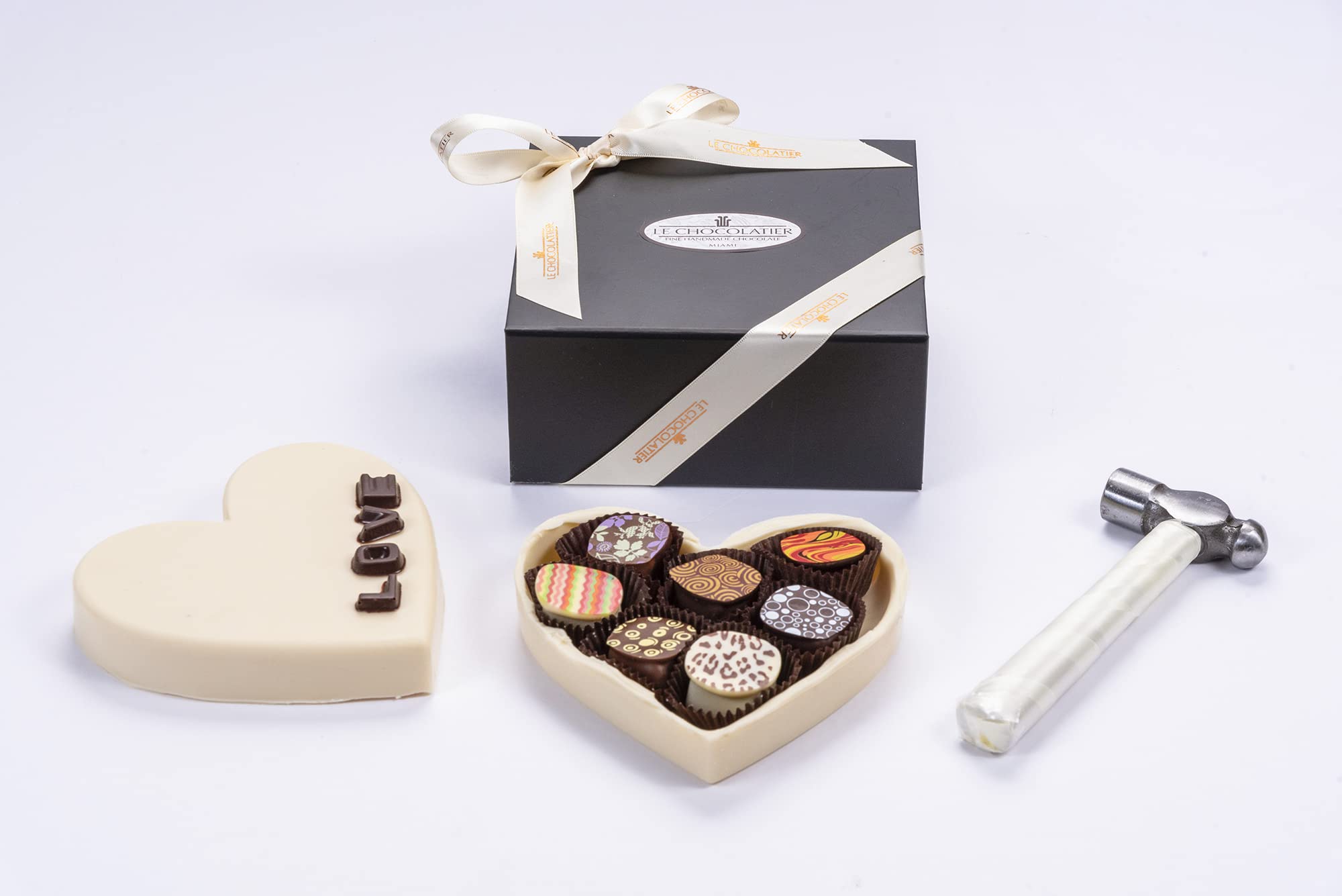 Gourmet Chocolate Heart & Truffle Smash Box - Premium White Chocolate Gift Set with Assorted Truffles for Birthdays, Valentine's Day & Holidays | Perfect for Romantic Gifts, Anniversary Celebrations & Chocolate Lovers