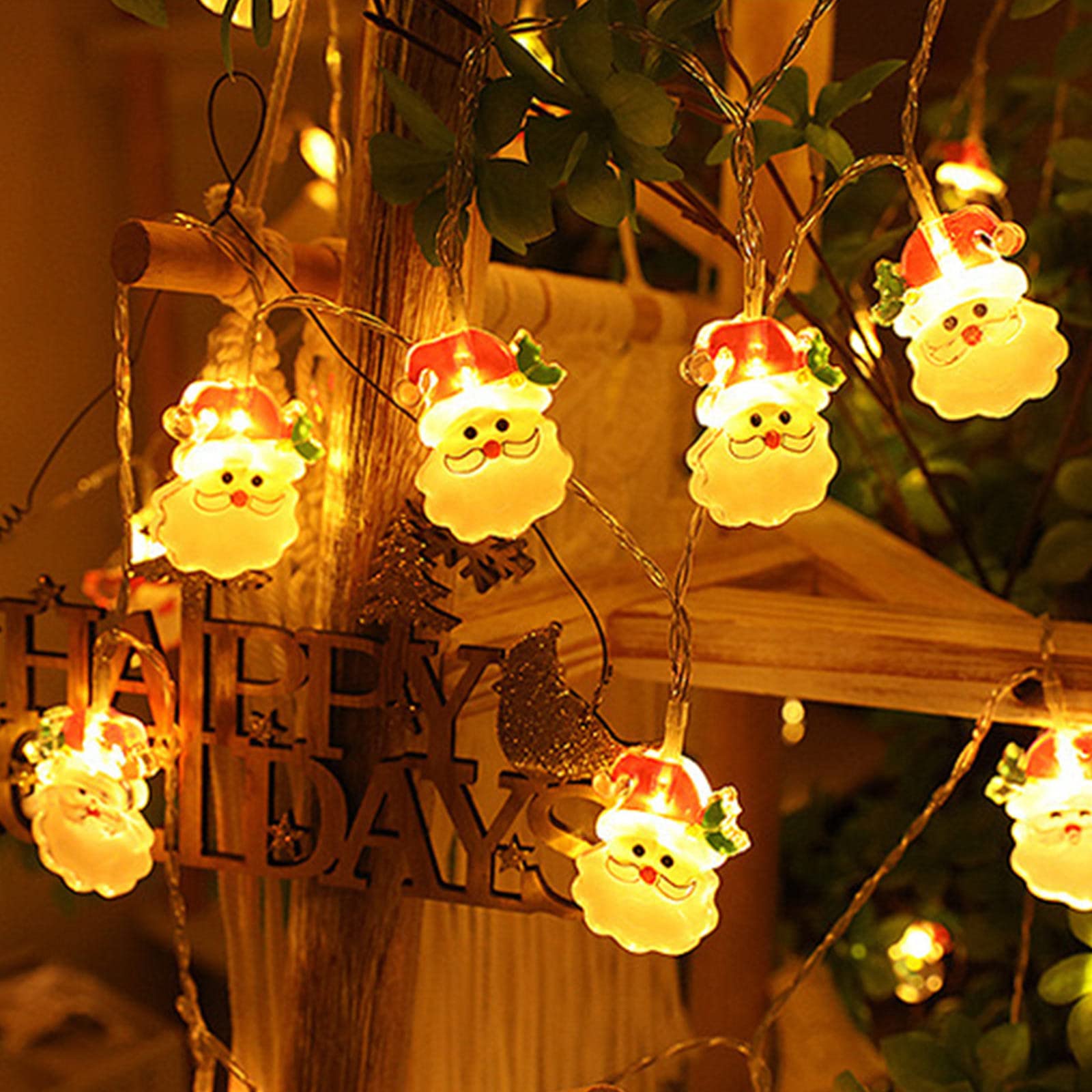 Santa Claus Snowman LED Christmas Light String - 3M 20-Lamp Flashing Fairy Lights for Indoor/Outdoor Tree Decor, Patio, Garden & Party (Perfect for Holiday, Xmas, Wedding & Birthday Decorations)