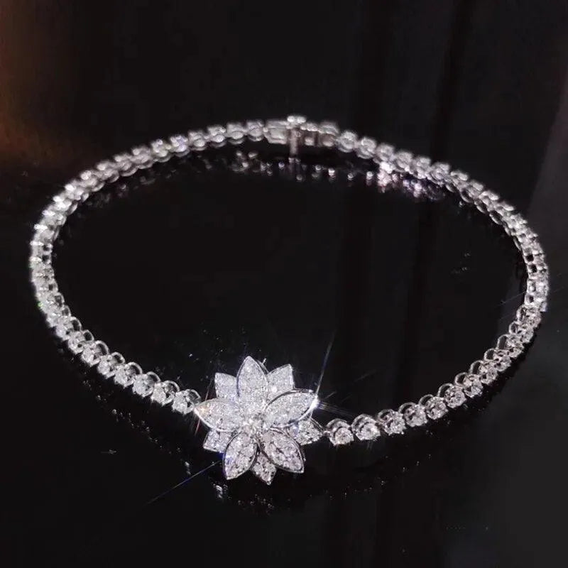 18K White Gold Ring with 1.5 Carat Natural Diamond - Wedding Engagement Anniversary Bracelet for Women - Perfect for Proposals, Anniversaries & Special Occasions