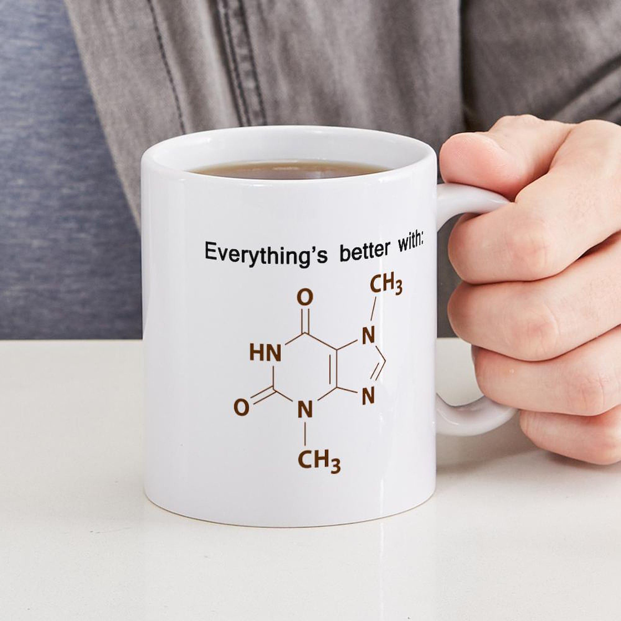 Chocolate Chemistry Ceramic Coffee Mug 11 oz (325 ml) - Perfect for Science Lovers, Teachers & Coffee Enthusiasts - Ideal for Home, Office & Gifts