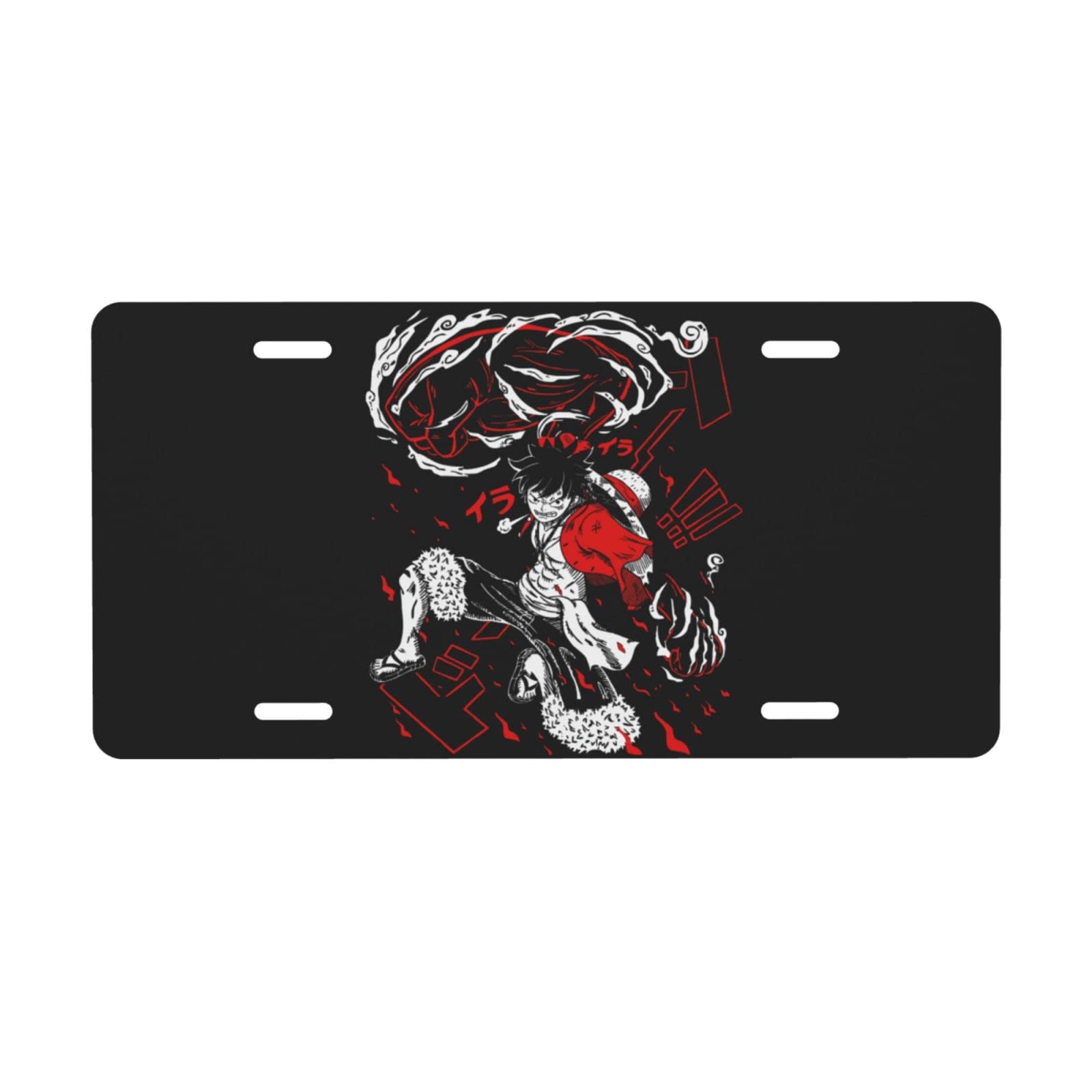 Anime One Piece Monkey D. Luffy Personalized Aluminum Car License Plate 6x12 Inches - Custom Front Auto Tag Decoration for Cars, Trucks, Motorcycles - Perfect Gift for Anime Fans & Car Enthusiasts