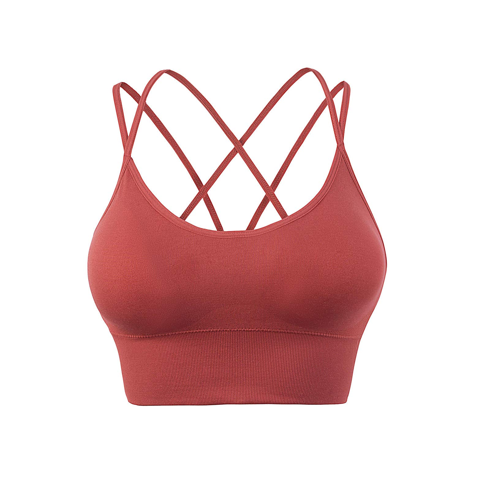 Women's Criss Cross Back Sports Bras - Comfortable Low Impact Workout Bras for Gym, Yoga & Sleep - Breathable Activewear for Running & Training