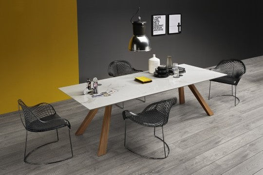 Midj Zeus Ceramic Top Dining Table - Elegant & Durable for Modern Dining Room, Kitchen, or Outdoor Patio Use