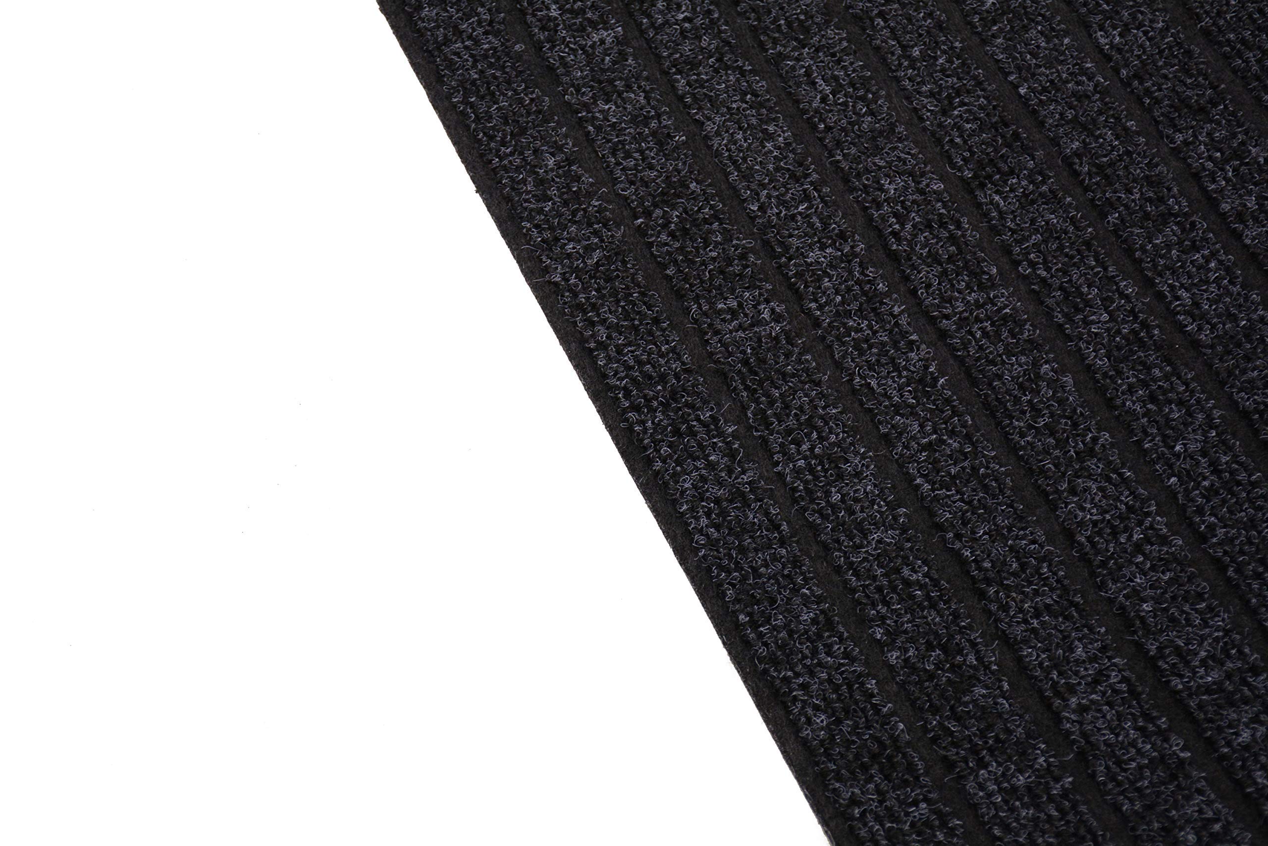 Custom Size Non-Slip Ribbed Runner Rug with Rubber Backing - Indoor/Outdoor Durable Floor Mat for Hallway, Stairs, Kitchen & Entryway - Grey 26