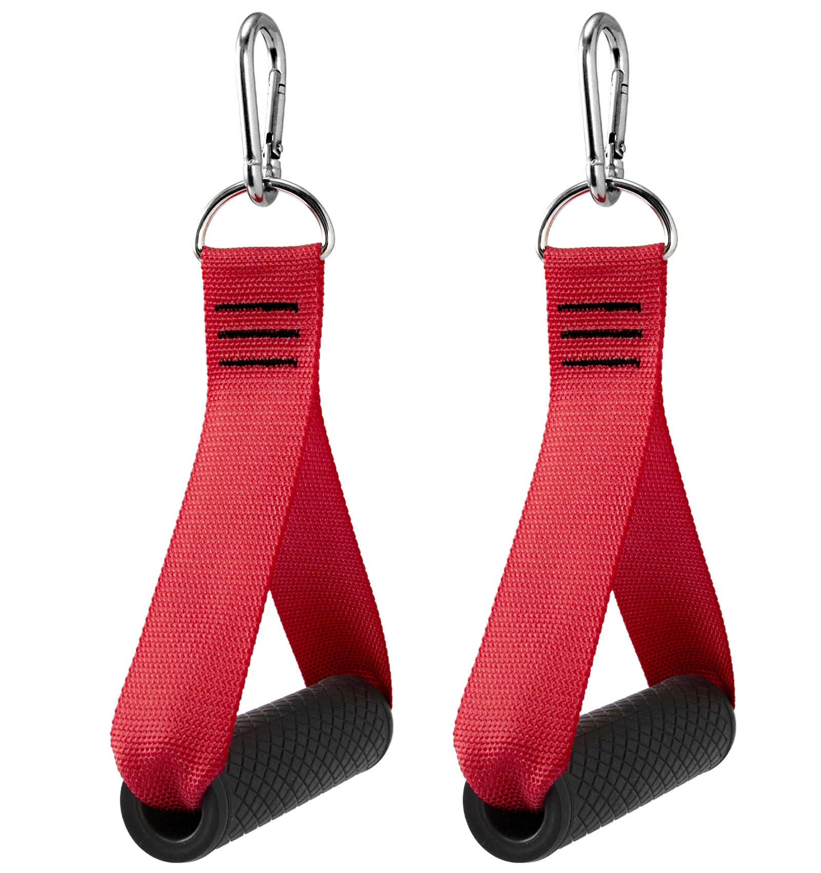 Premium Heavy Duty Gym Resistance Bands Exercise Handles - High Bearing Capacity Fitness Handles with 2 Carabiners for Home Workout, Strength Training & CrossFit (Set of 2) - Perfect for Pull Down Exercises, Cable Machine Workouts & Home Gym Training
