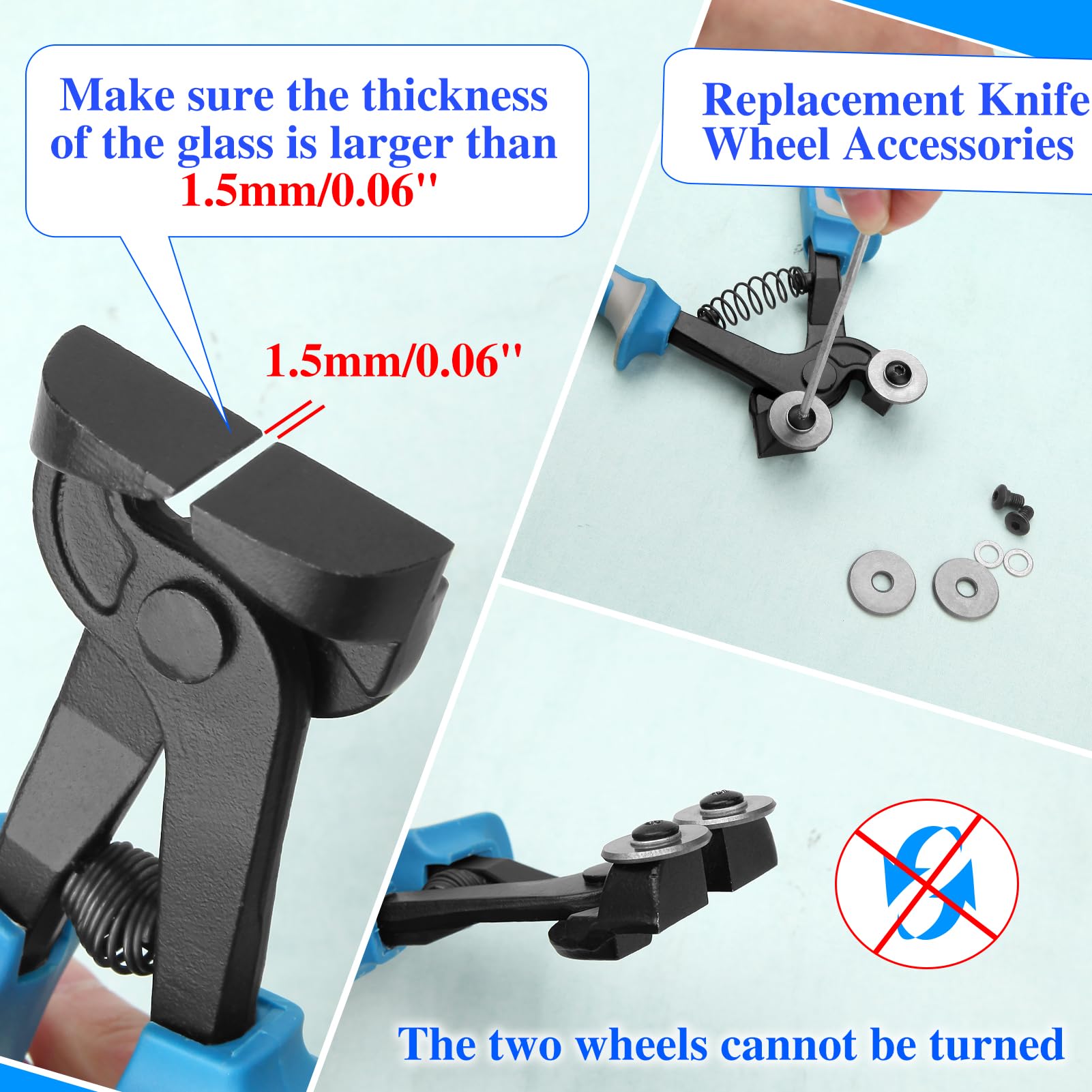 SPEEDWOX 2-Piece Mosaic Tile Cutter Set - Professional Wheeled Ceramic Tile Cutter & Precision Glass Nippers for Stained Glass, Ceramic & Mosaic Tile Cutting - Perfect for DIY Home Renovation, Craft Projects & Art Glass Work