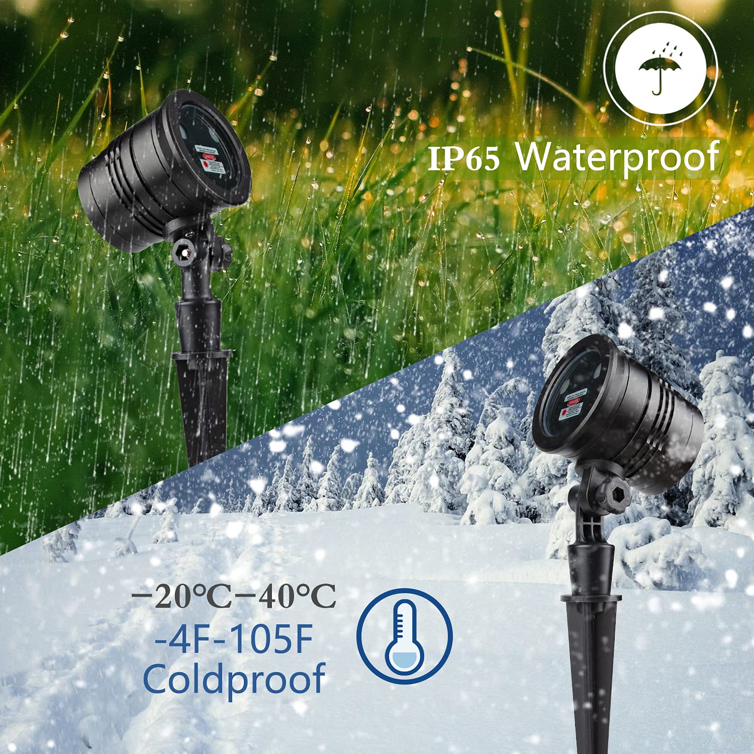 Outdoor Christmas Lights Projector - Waterproof Laser Light Show with Remote Control for Holiday Decorations | Perfect for Front Yard, Garden, and Farmhouse Christmas Displays