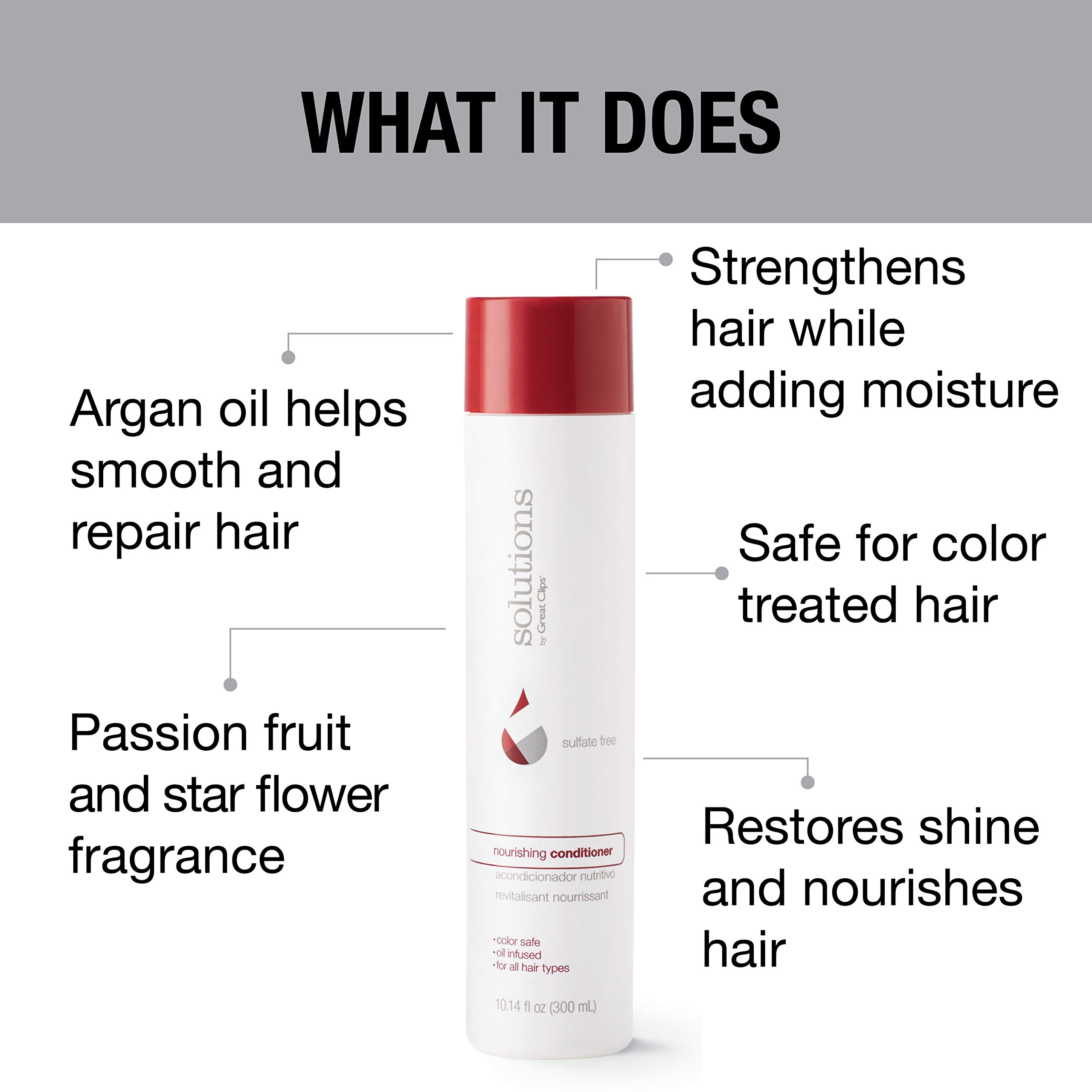 GREAT CLIPS Nourishing Conditioner with Argan Oil - 10 fl oz | Sulfate & Paraben Free | Hydrates & Repairs Damaged Hair | Safe for Color-Treated Hair | Perfect for Dry, Frizzy Hair Care & Daily Moisturizing