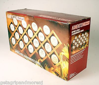 Premium KAMENSTEIN BEECHWOOD Spice Rack - Holds 18 Jars with Criss Cross Design - Kitchen Organizer for Countertop or Cabinet Storage - Perfect for Home Chefs & Spice Lovers