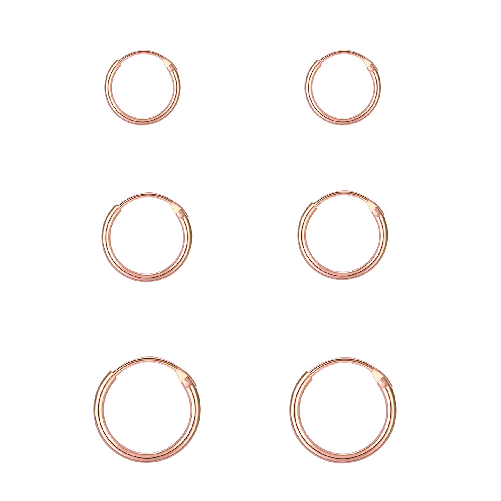 EPIRORA 925 Sterling Silver Hoop Earrings Set - 3 Pairs Small Cartilage Hoops for Women & Men | Hypoallergenic Tragus, Nose & Lip Rings | Perfect for Everyday Wear, Gifts & Piercing Jewelry