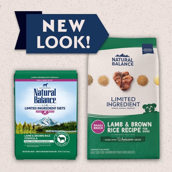 Natural Balance Limited Ingredient Lamb & Brown Rice Small Breed Dry Dog Food - Grain Free, Hypoallergenic Formula for Sensitive Stomachs - Perfect for Small Dogs with Food Allergies at Home or Travel