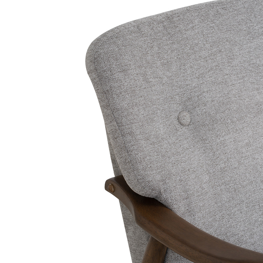 Modern FIGARO 2-Seater Sofa with Walnut Wood Frame & Steel Legs - Perfect for Living Room, Office or Small Space Decor
