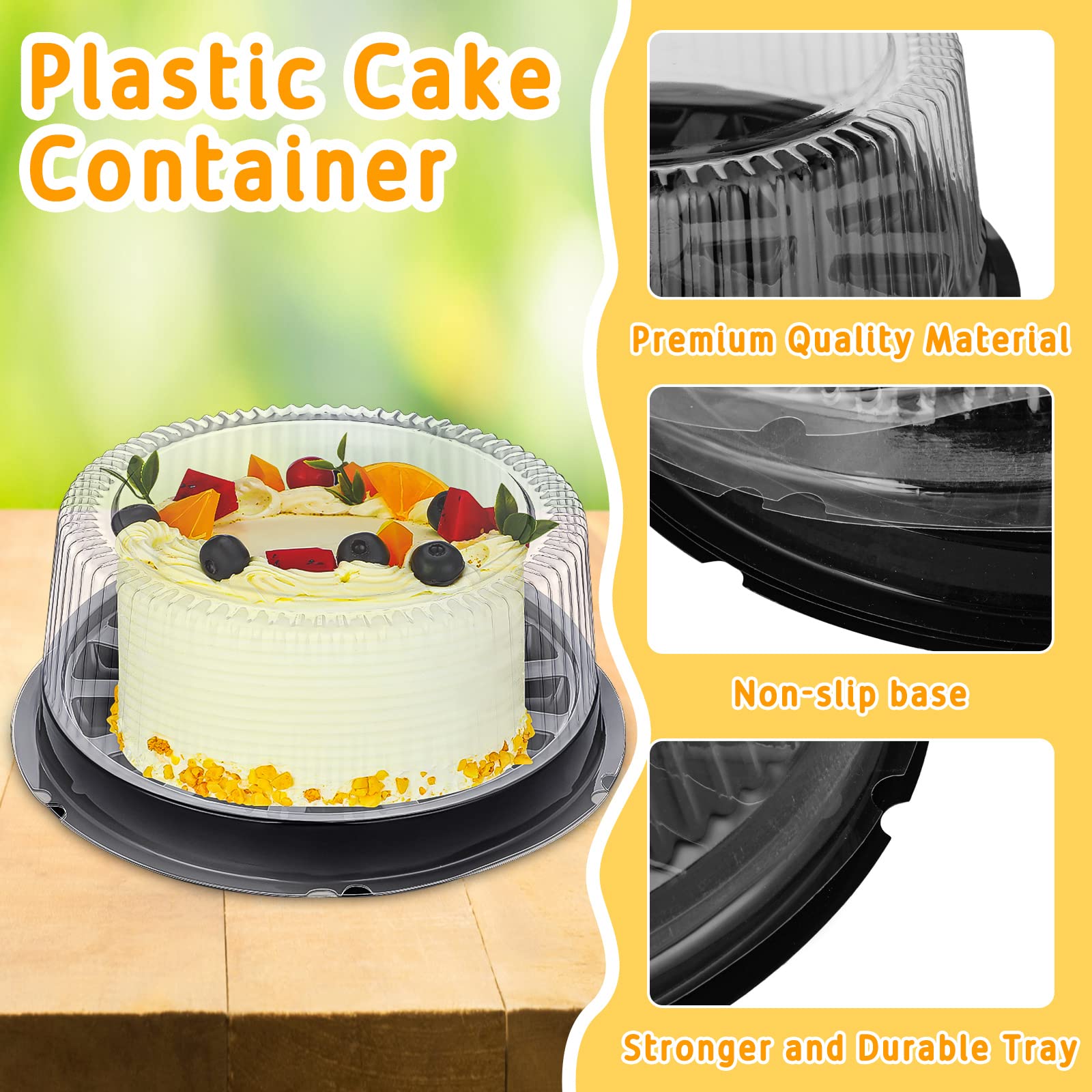 30-Piece 11-Inch Round Plastic Cake Containers with Lids | Disposable PET Food Storage Containers for Cakes, Desserts & Baking | Perfect for Transport, Parties, Catering & Bakery Use