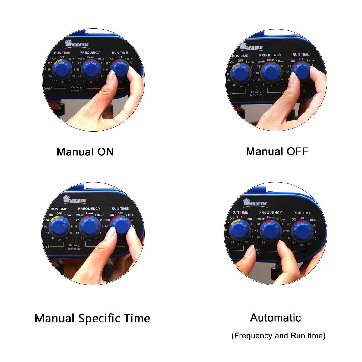 Automatic Dual Outlet Water Timer for Garden Irrigation System - No Water Pressure Required - Perfect for Lawn, Flower Beds & Drip Irrigation