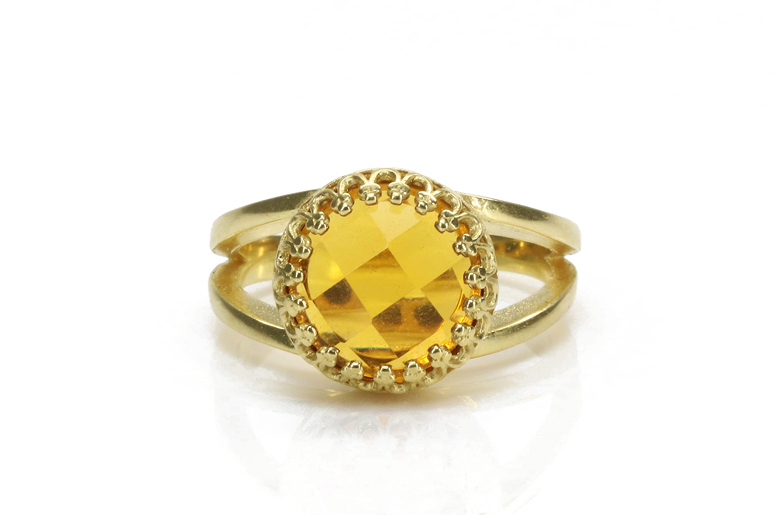 Vintage Citrine Ring for Women - Handmade Gold Jewelry for Gifts | Wedding, Anniversary