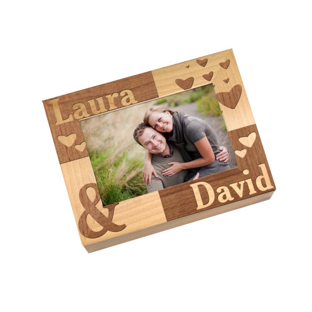 Personalized Couples Photo Keepsake Box - Custom Engraved Memory Gift for Anniversaries, Weddings & Valentine's Day - Perfect for Storing Love Letters, Jewelry & Romantic Mementos