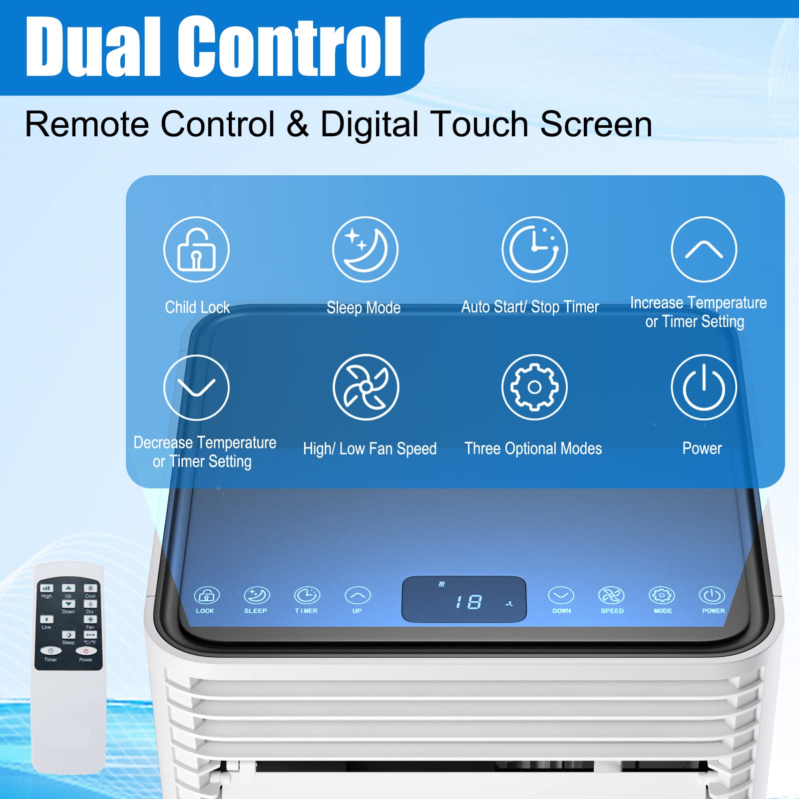 BK10111US Portable Air Conditioner - 8000 BTU, White, Compact & Energy Efficient Cooling Unit for Home, Office, Bedroom - Perfect for Small Spaces up to 200 Sq Ft
