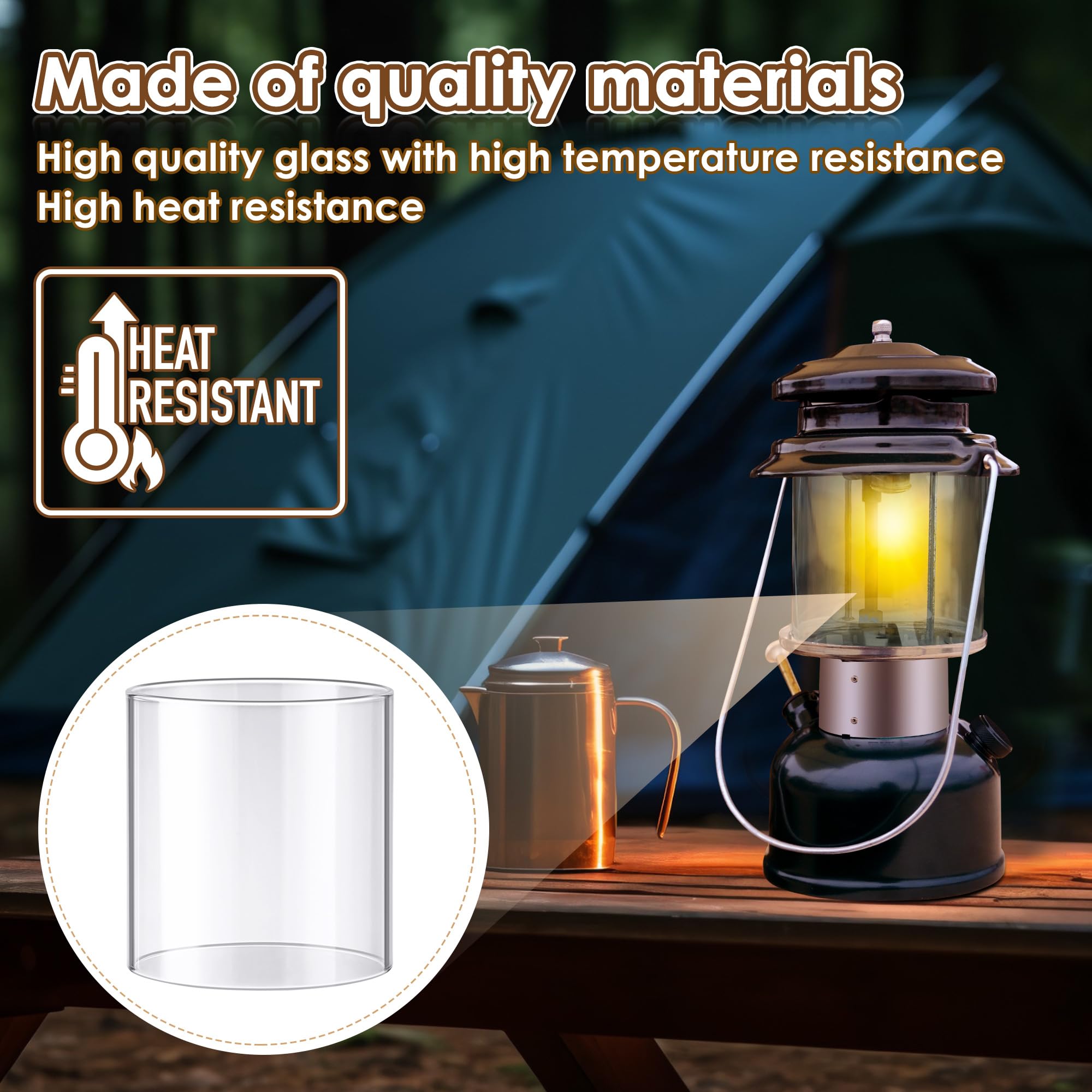 Coleman Lantern Glass Globe Replacement - Clear Propane Lantern Mantles for Outdoor Camping, Hiking & Emergency Lighting - Compatible with Coleman Fueled Lanterns - Durable Reusable Lantern Parts