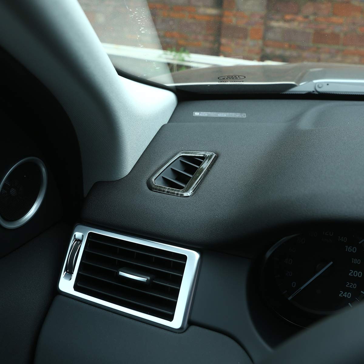ABS Black Wood Grain Car Dashboard Air Vent Trim for Land Rover Discovery Sport 2015-2019 - Premium Interior Upgrade for Enhanced Luxury & Style - Perfect for Car Enthusiasts & Customization Projects