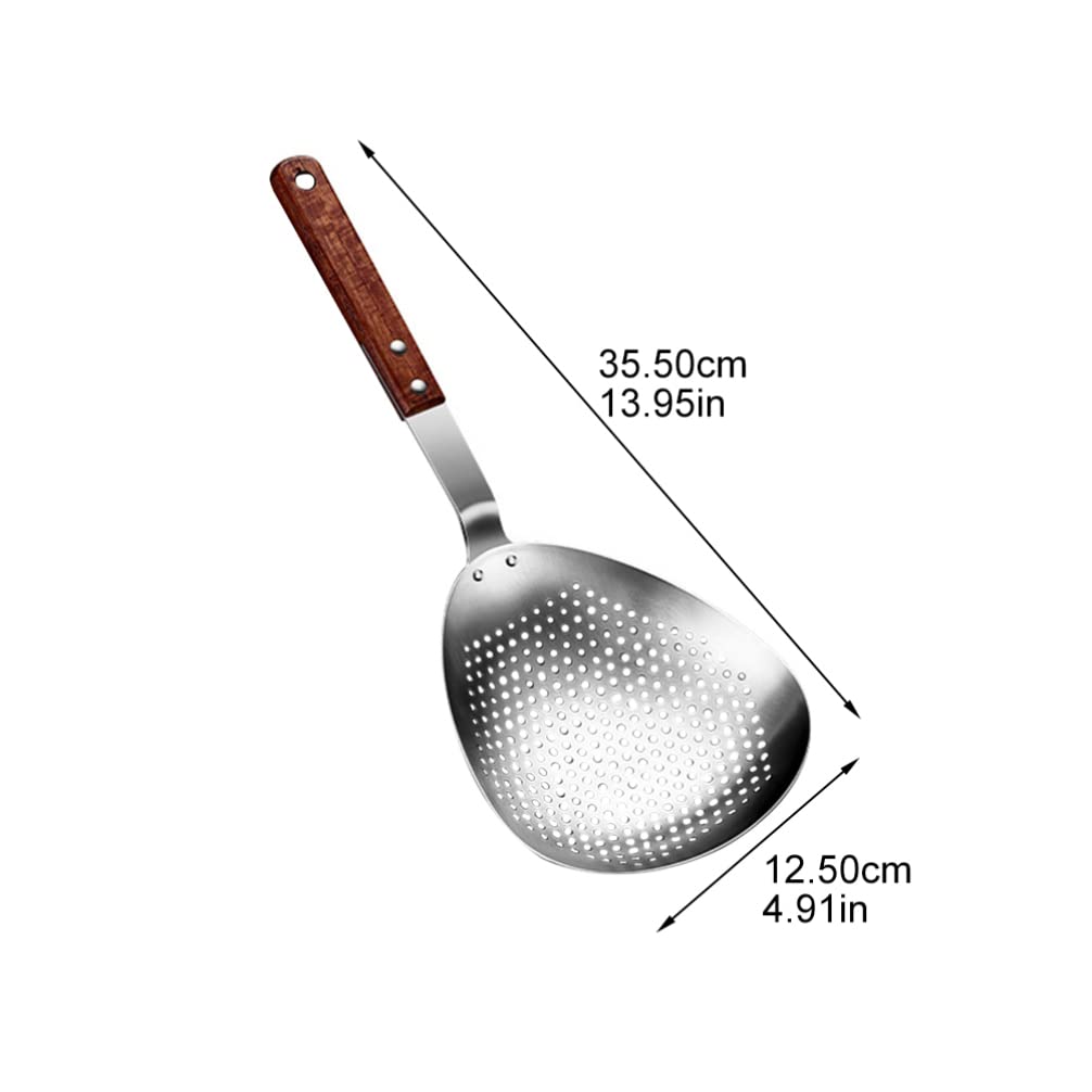 Ergonomic Stainless Steel Pepper Spoon & Noodle Strainer - Perfect for Frying, Cooking, and Kitchen Use - Durable Kitchen Accessory for Home & Restaurant