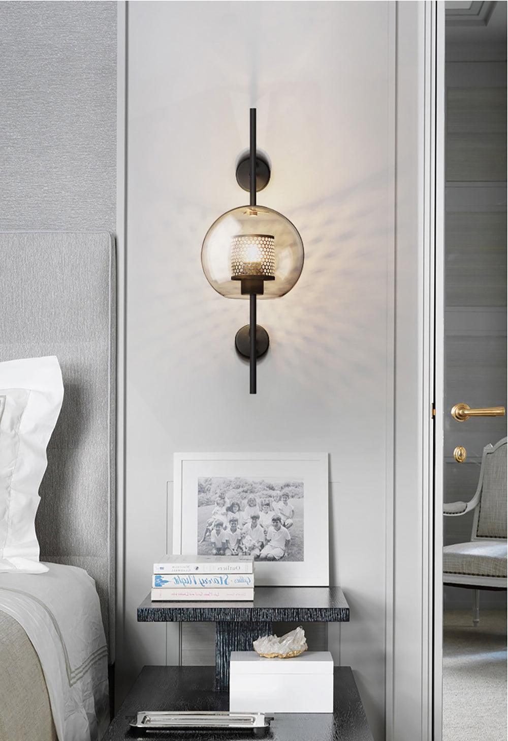 Chiswick Modern Glass Wall Light - Sleek LED Sconce for Living Room, Bedroom & Hallway - Energy Efficient Indoor Lighting Fixture