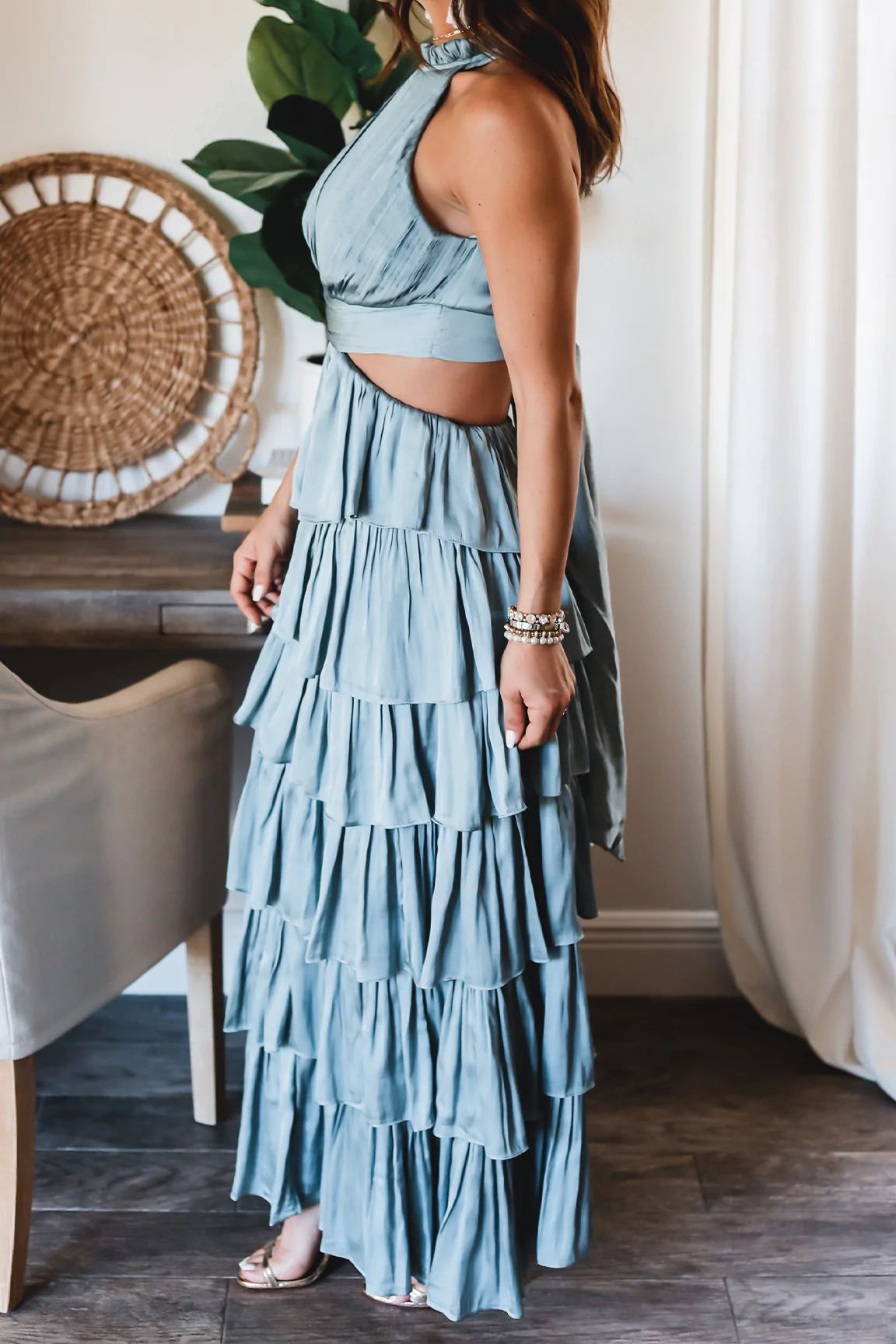 Elegant Women's Solid Color Patchwork Cake Dress - Flowy A-Line Party Dress for Weddings, Cocktails & Special Occasions