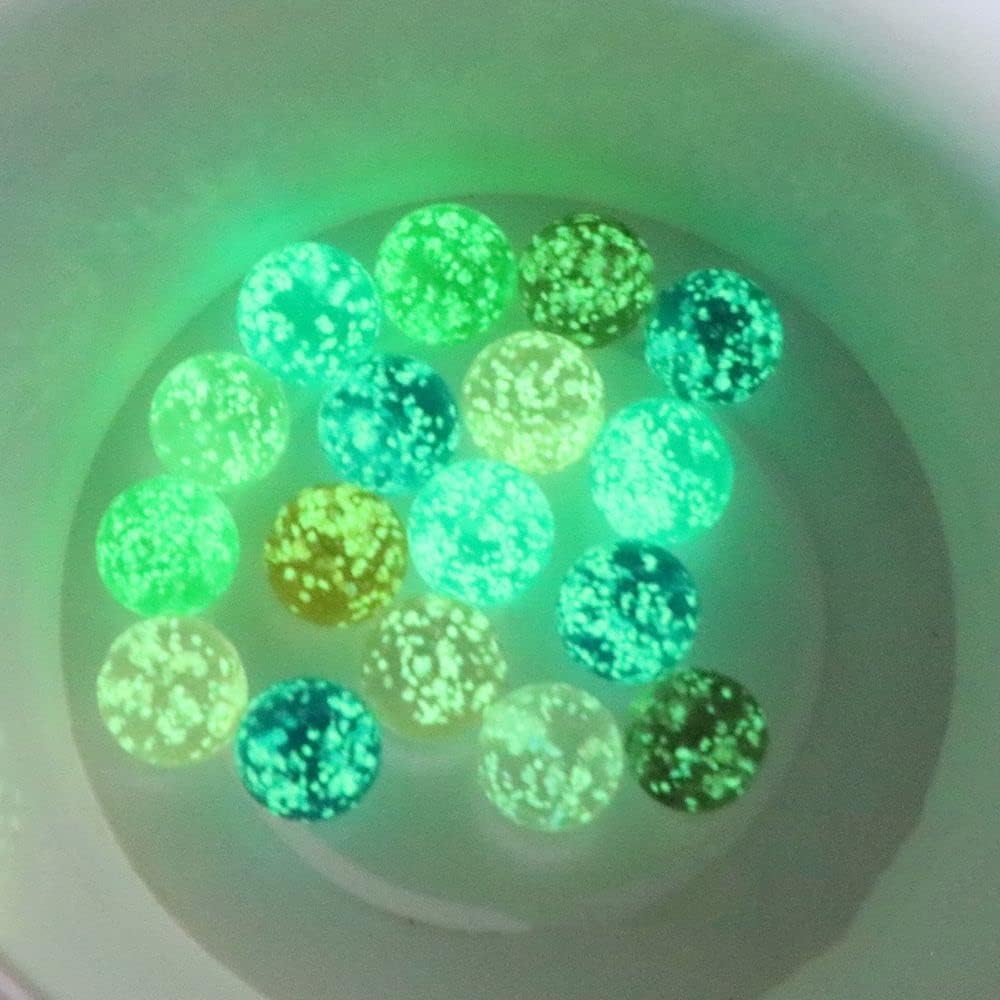 10Pcs Glow in The Dark Glass Marbles - Gold Luminous Marble Balls for DIY, Home Decoration, Games & Kids Play (12mm/0.47in) - Perfect for Nighttime Decor, Board Games & Sensory Play