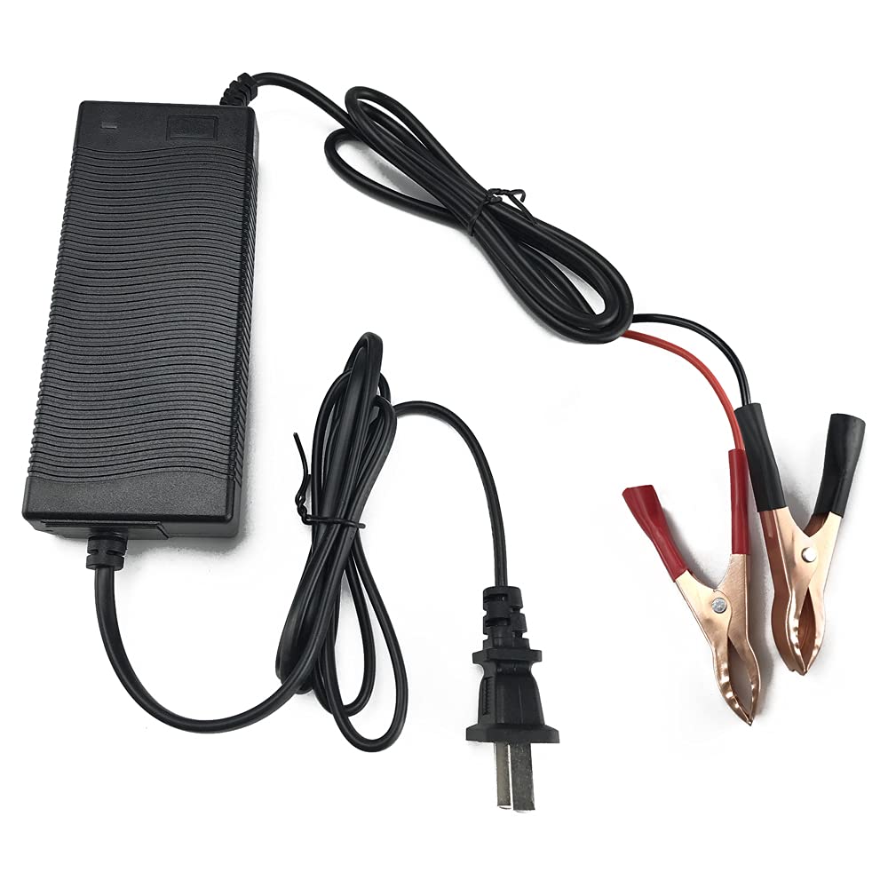 36V 5A LiFePO4 Battery Charger for Lithium Iron Phosphate Batteries - Universal Charger with Clamps for Automotive, Car, RV, Lawn Mower & Golf Cart - Perfect for Off-Grid Power, Marine & Solar Energy Storage