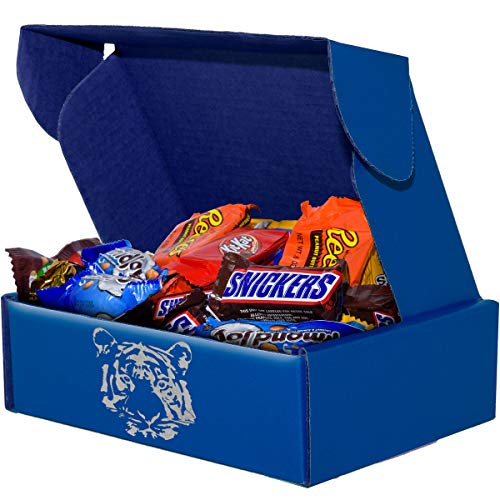 Premium Milk Chocolate Candy Gift Box (3 lbs) - Kit Kat, Snickers, Reese's & More - Perfect for Office Gifts, Birthday Parties & Holiday Treats - Bulk Chocolate Assortment in 8x8x3 Blue Box
