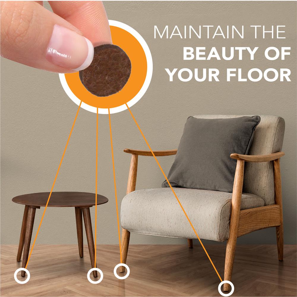 Non-Slip Felt Furniture Pads - 40 Pack Self-Adhesive Felt Pads for Chairs, Tables & Hardwood Floors - Protect Floors from Scratches & Noise - Easy to Install & Remove