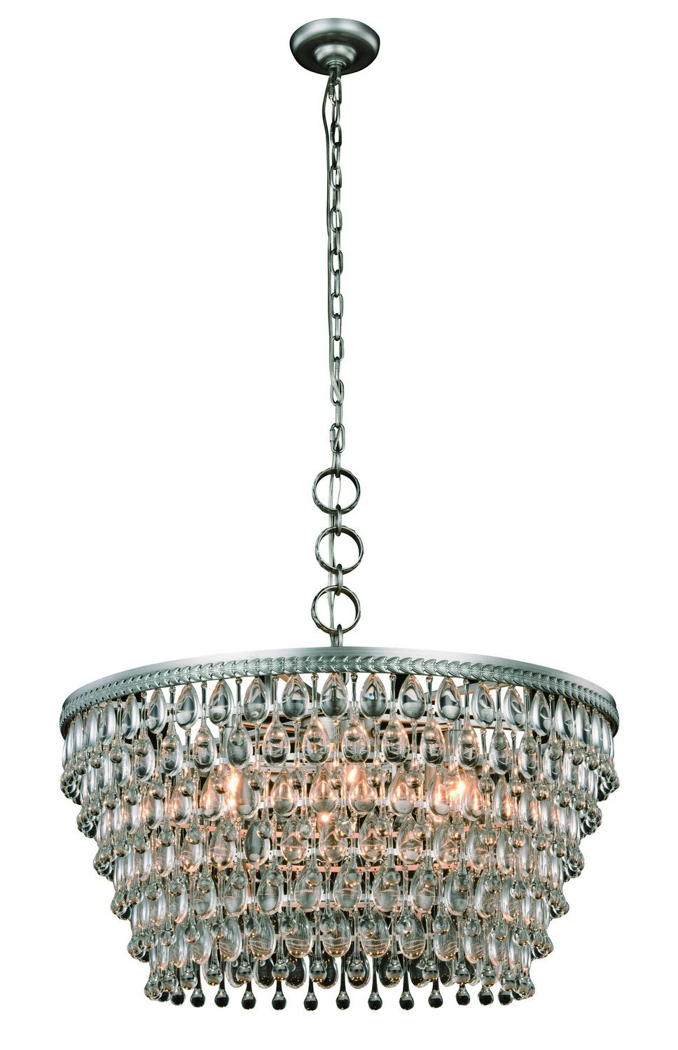6-Light Transitional Teardrop Glass Chandelier - 28