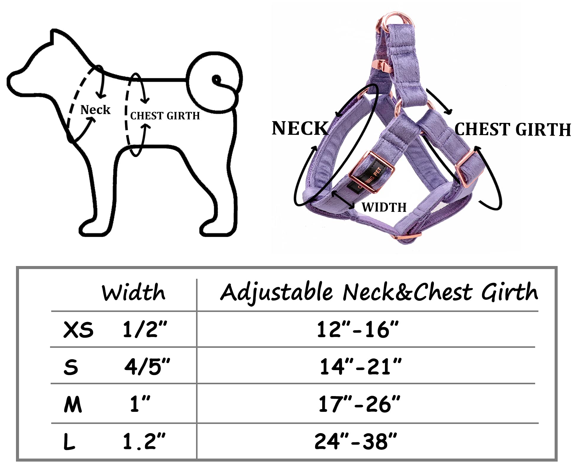 ARING PET Dog Harness No Pull Adjustable - Velvet Soft Comfortable Vest for Small Medium Large Dogs - Perfect for Walking, Training & Outdoor Adventures