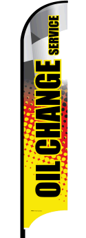 Custom Feather Flag Banner for Oil Change Service - High Visibility Advertising for Car Wash & Auto Repair Shops