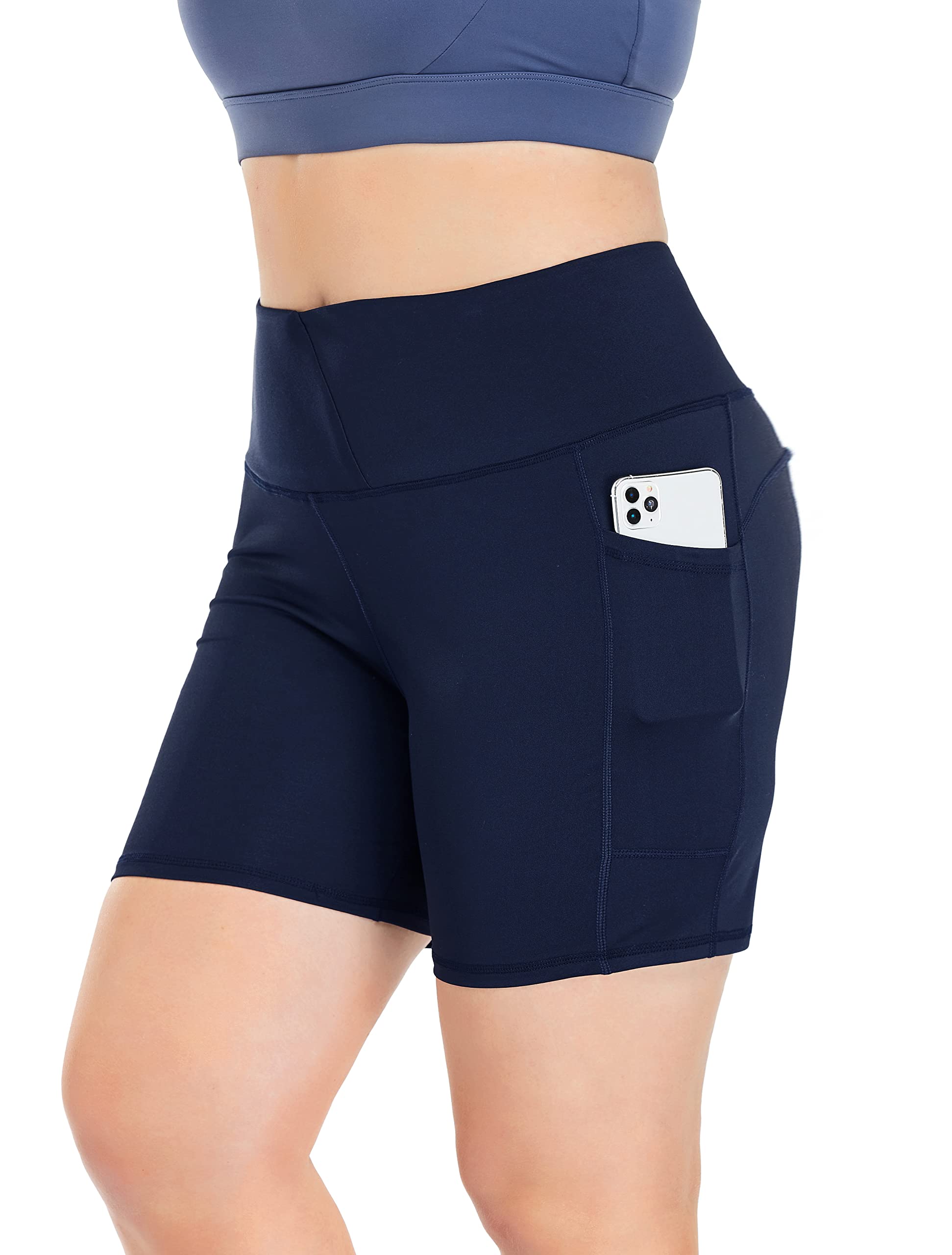 ZERDOCEAN Women's Plus Size High Waist Biker Shorts - 8