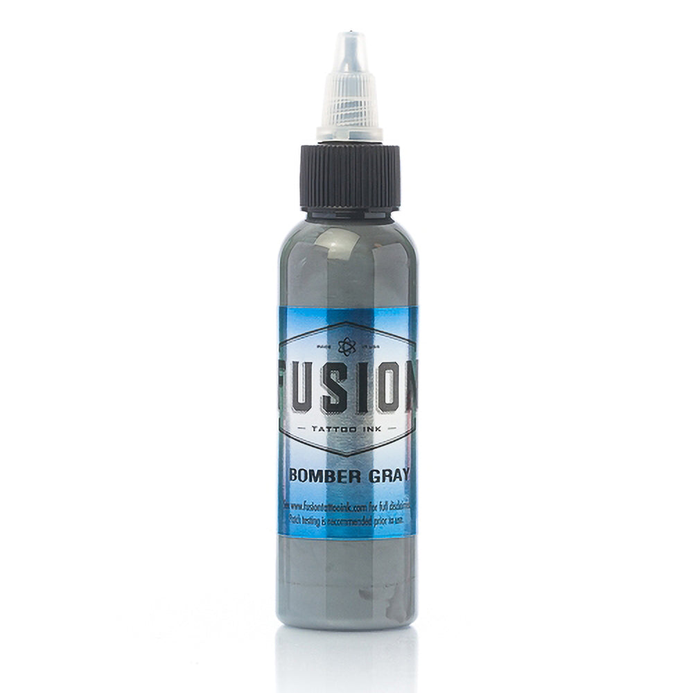 Premium Fusion Tattoo Ink - Professional Gray Bomber Shade for Tattoo Artists - Available in Multiple Sizes - Perfect for Realism, Portrait & Black & Grey Tattoos