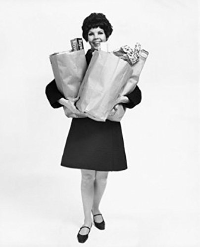 Mid Adult Woman Carrying Groceries Poster Print - 18x24 Inches - Wall Art Decor for Home, Office & Kitchen - Perfect for Modern & Farmhouse Interior Design