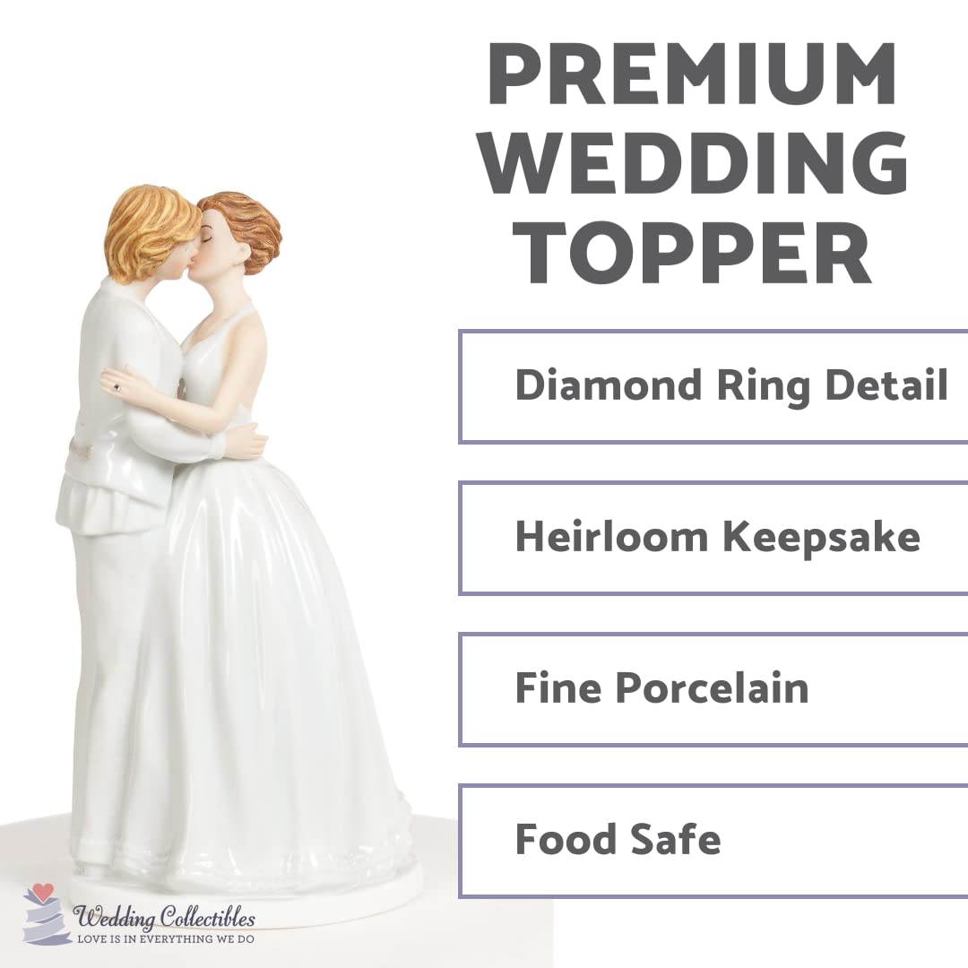 Romantic Wedding Cake Topper for Same-Sex Couples - Gay & Lesbian Wedding Decor - Perfect for Anniversary, Engagement & LGBTQ+ Celebrations