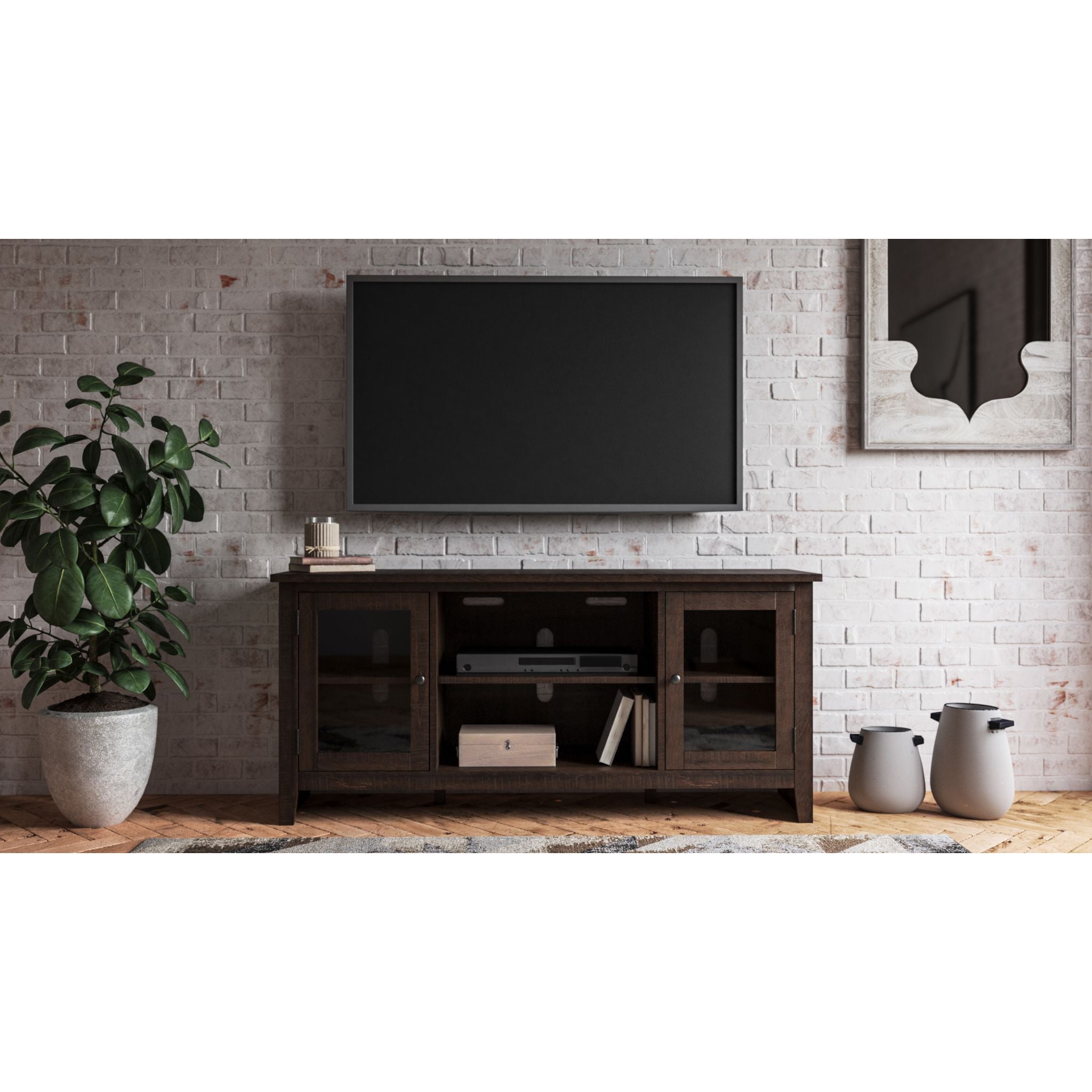 Camiburg TV Stand for Living Room - Modern Entertainment Center with Storage Shelves, Fits Flat Screen TVs up to 65 inches - Perfect for Home Theater Setup & Media Organization