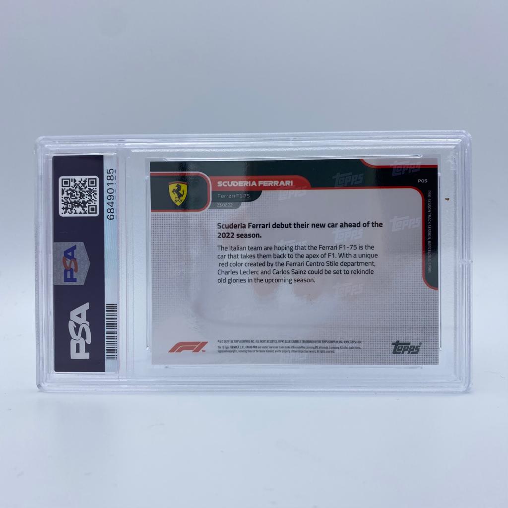 PSA 9 Graded Scuderia Ferrari #P05 Racing Card - 2022 Season Debut Limited Edition Collectible | Perfect for Sports Memorabilia Fans & Formula 1 Enthusiasts