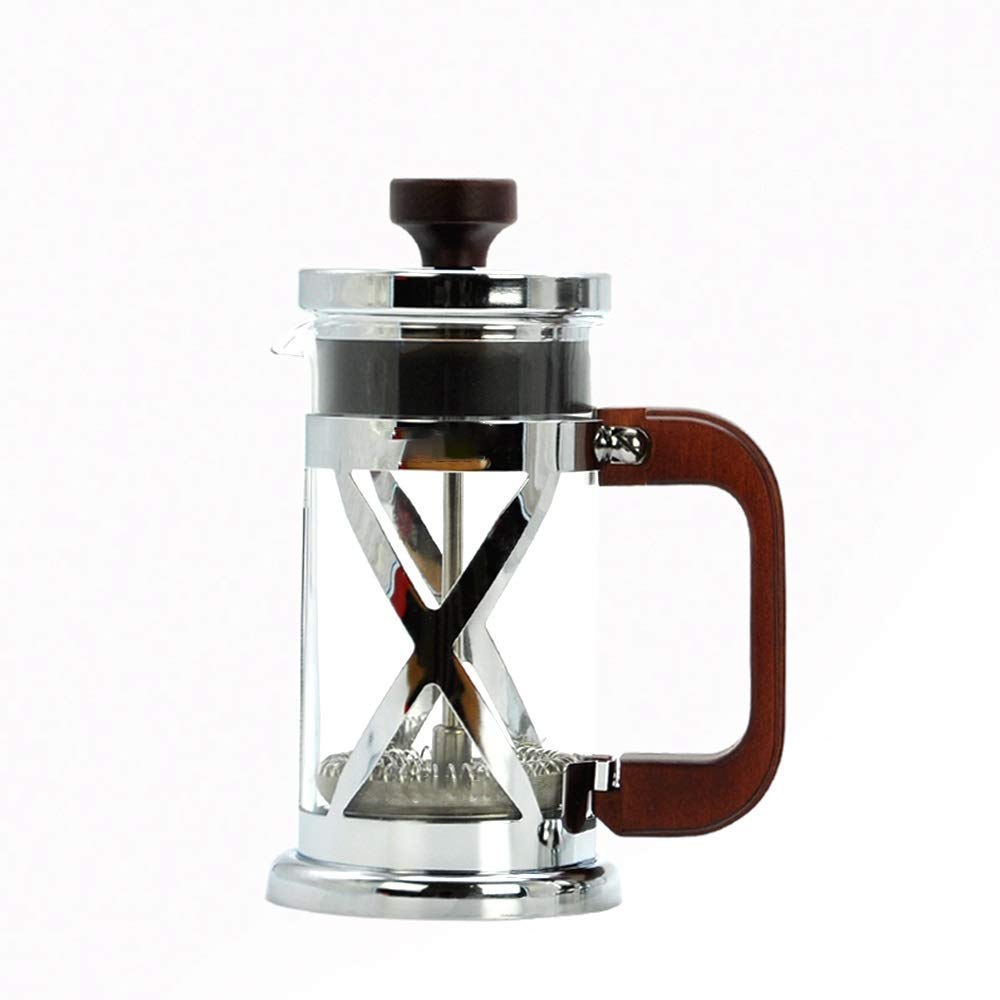Premium French Press Coffee Maker - 350ml Heat-Resistant Glass & Stainless Steel Filter for Rich, Smooth Coffee & Tea at Home | Ideal for Kitchen, Office, Camping & Gifts (Silver)