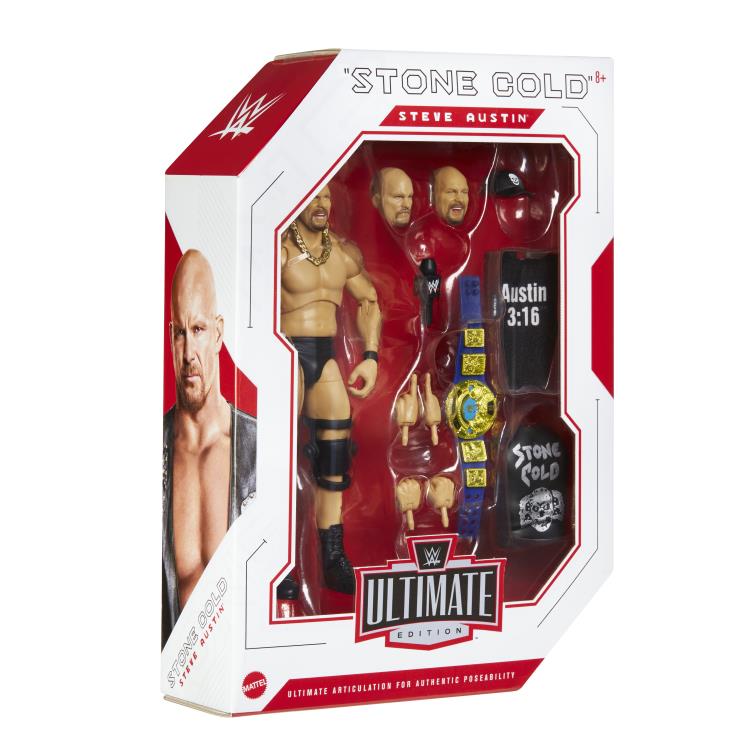 WWE Ultimate Edition Greatest Hits Stone Cold Steve Austin Action Figure - Collectible Wrestling Toy for Fans, Gifts & Display