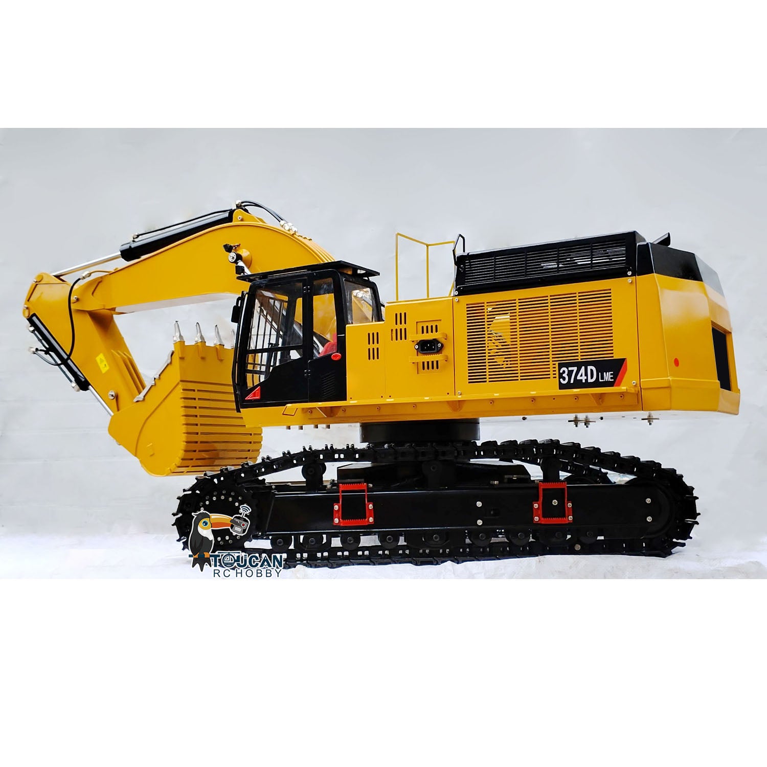 1/8 Scale RC Hydraulic Excavator 374 - Heavy Duty Metal Construction Vehicle with Flysky Radio Control (RTR) - Perfect for Construction Simulation, Outdoor Play and RC Hobby Enthusiasts