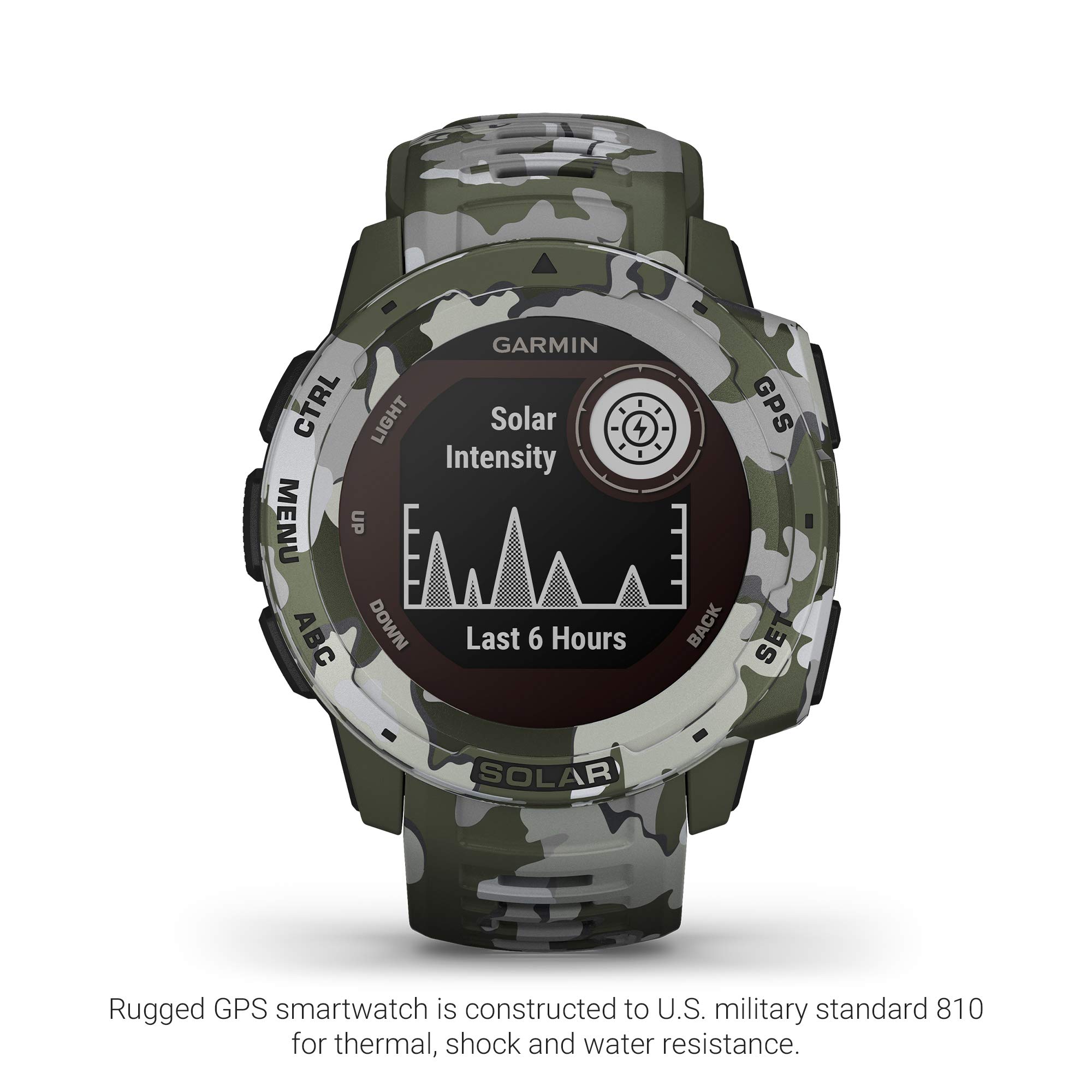Garmin Instinct Solar - Rugged Outdoor Smartwatch with Solar Power, Built-in Sports Apps & Health Monitoring (Lichen Camo) | Perfect for Hiking, Running & Adventure Activities