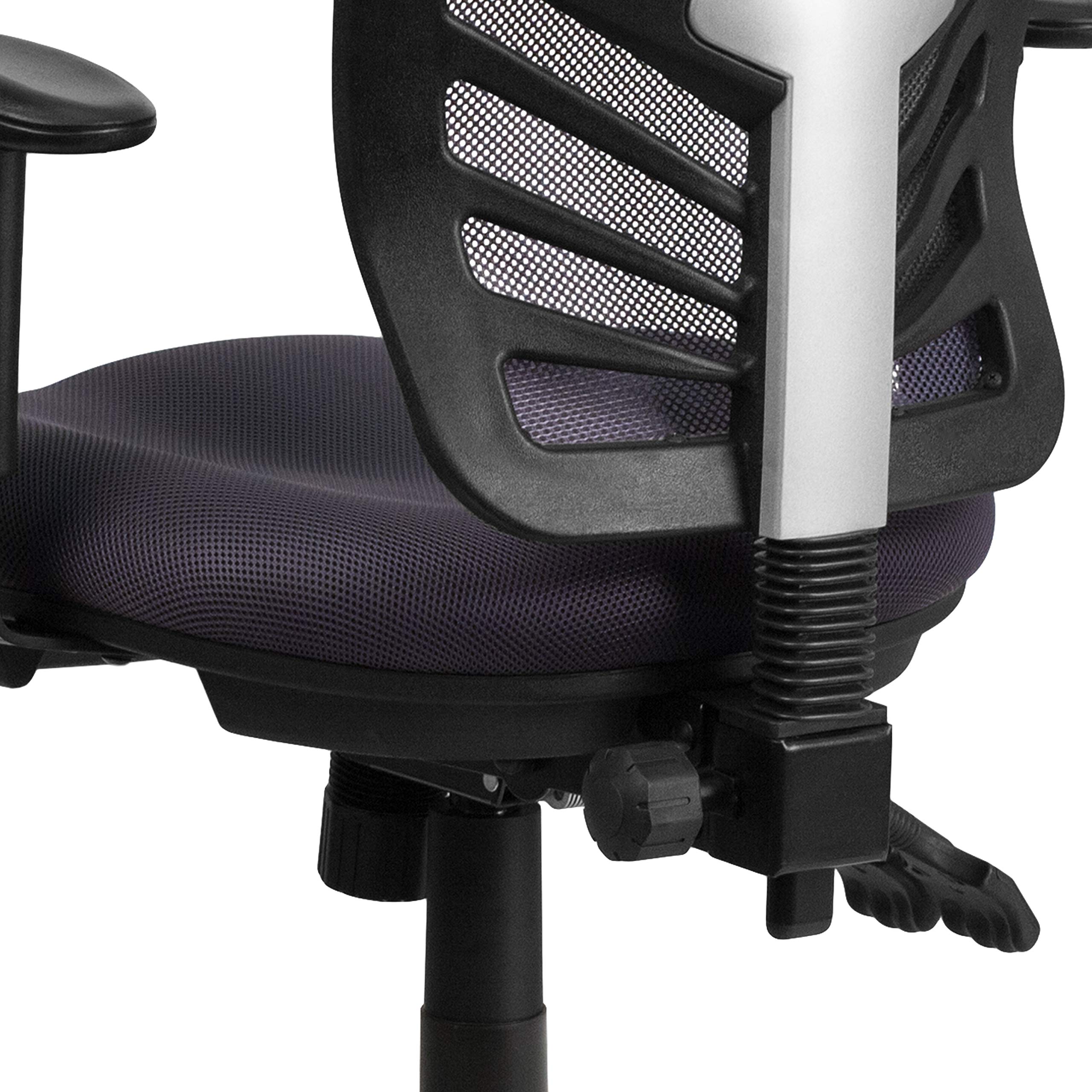 Ergonomic Mesh Office Chair with Adjustable Lumbar Support - Flash Furniture Nicholas Mid-Back Swivel Chair for Home Office & Gaming, Dark Gray - Perfect for Long Work Sessions & Esports Gaming