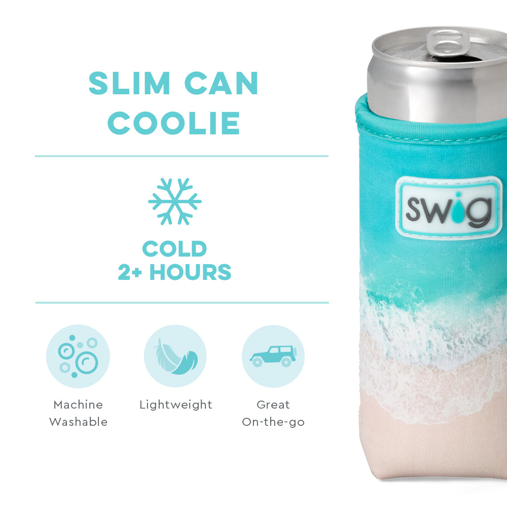 High Tide Slim Can Cooler - Insulated Beer Can Holder for Cans & Bottles - Perfect for Beach, Pool, BBQ & Outdoor Parties