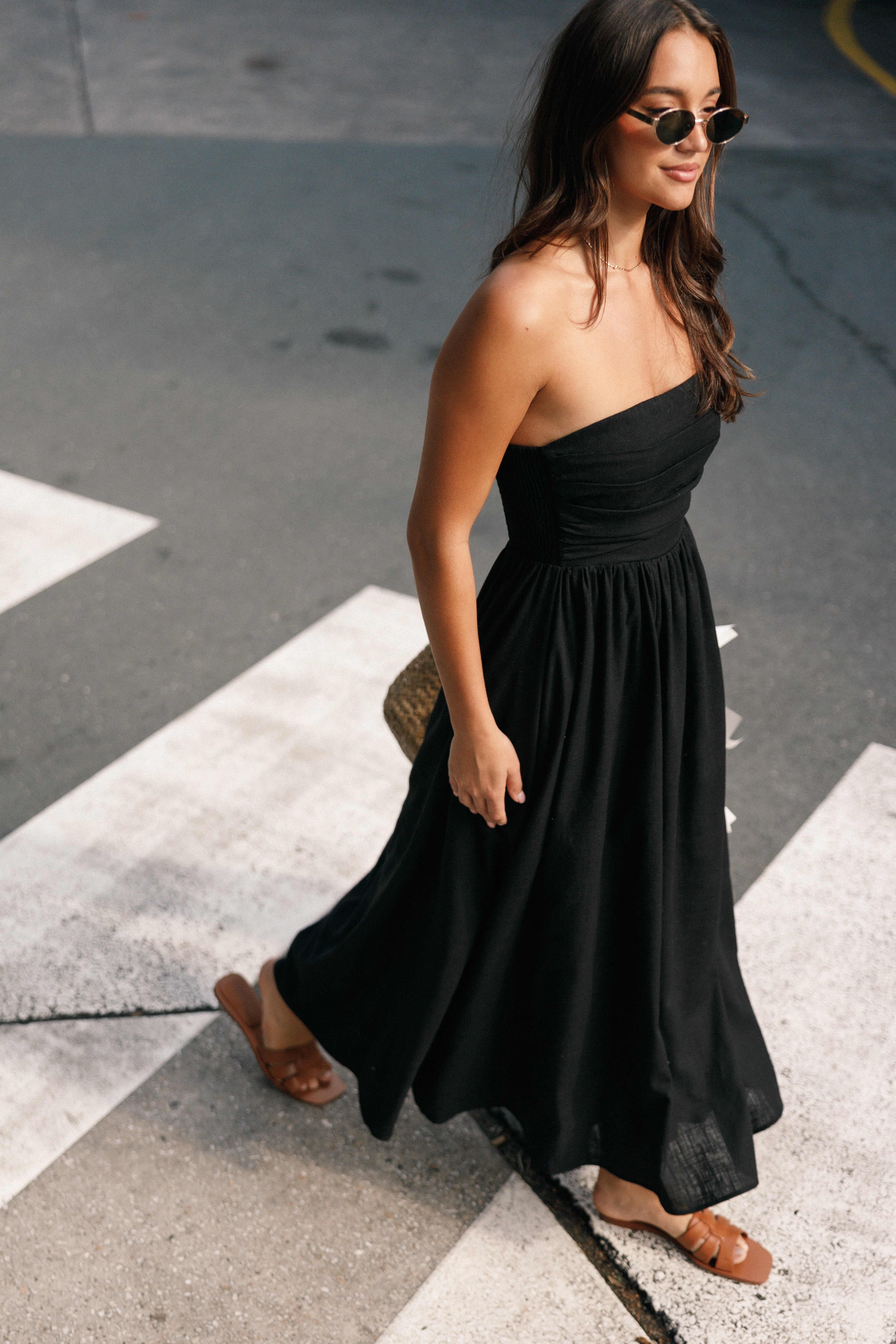 Kayt Strapless Dress - Black | Elegant Sleeveless Evening Gown for Women | Perfect for Parties, Weddings & Special Occasions