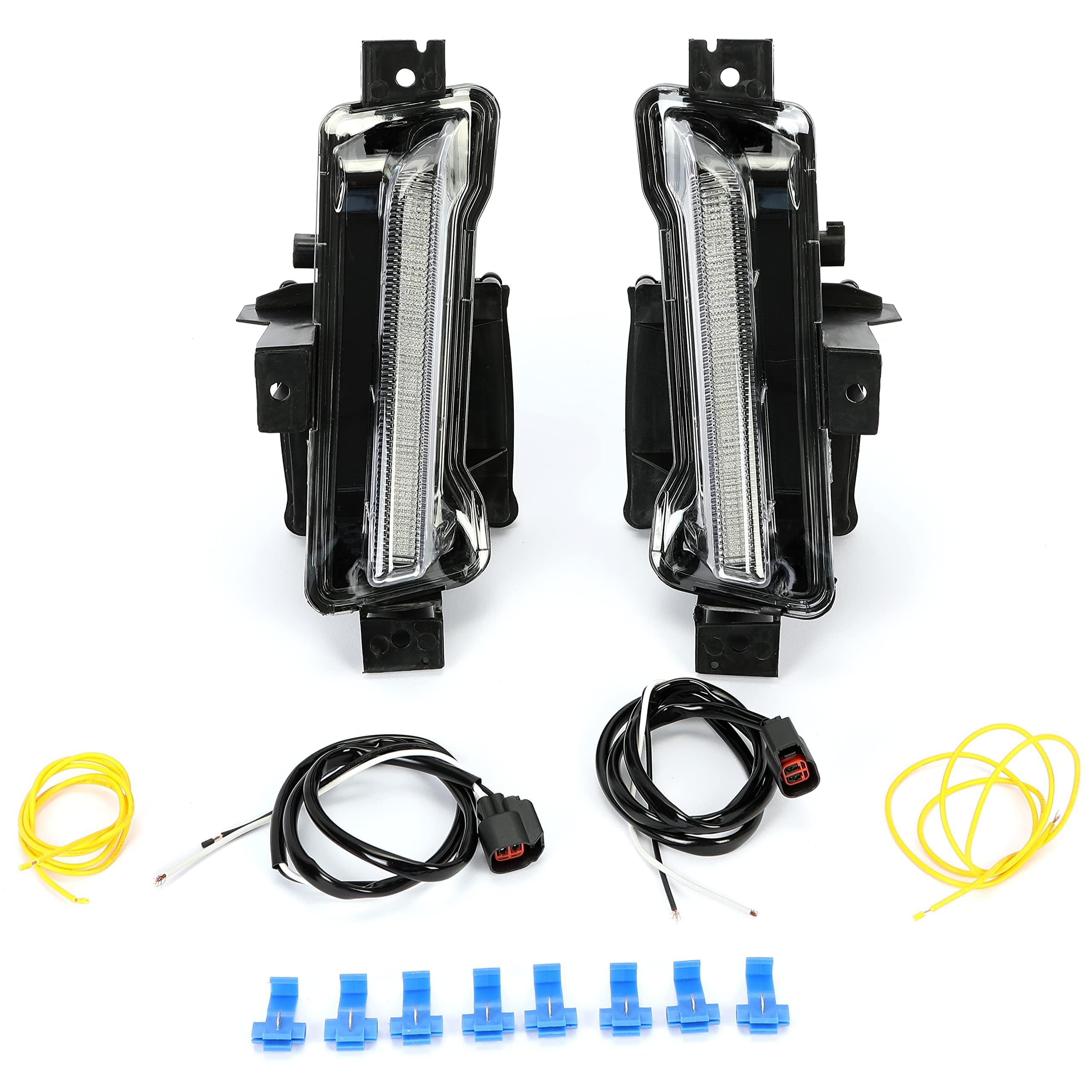 HECASA LED Fog Lights DRL for 2016-2022 Chevy Camaro ZL1 | Replacement for GM2562109 GM2563109 | Clear Lens Black Housing | No Turn Signal | Perfect for Night Driving & Off-Road Adventures