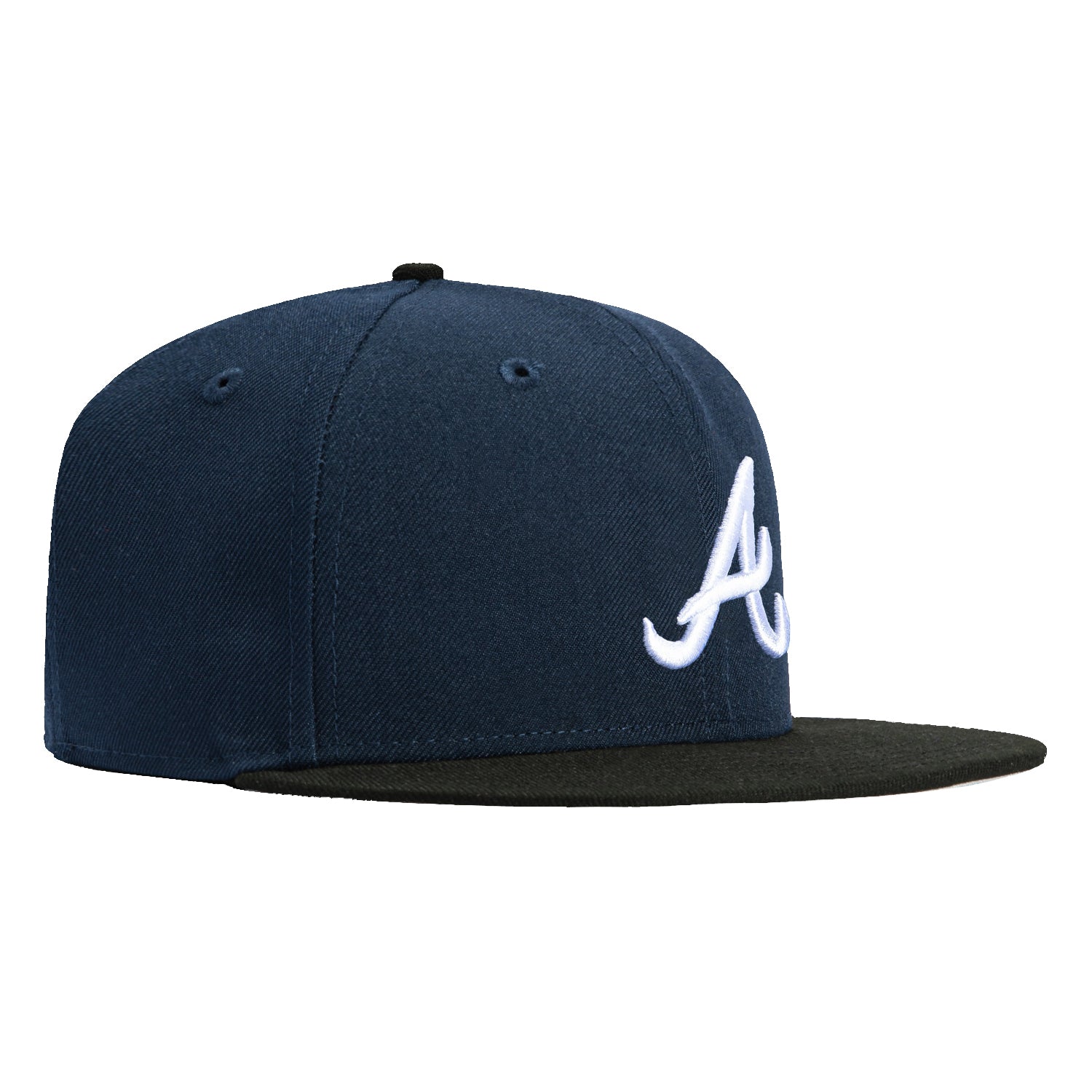 New Era 59Fifty Atlanta Braves Baseball Cap - Navy, Black & White Adjustable Snapback Hat for Men & Women - Perfect for Baseball Games, Streetwear & Sports Fan Gifts